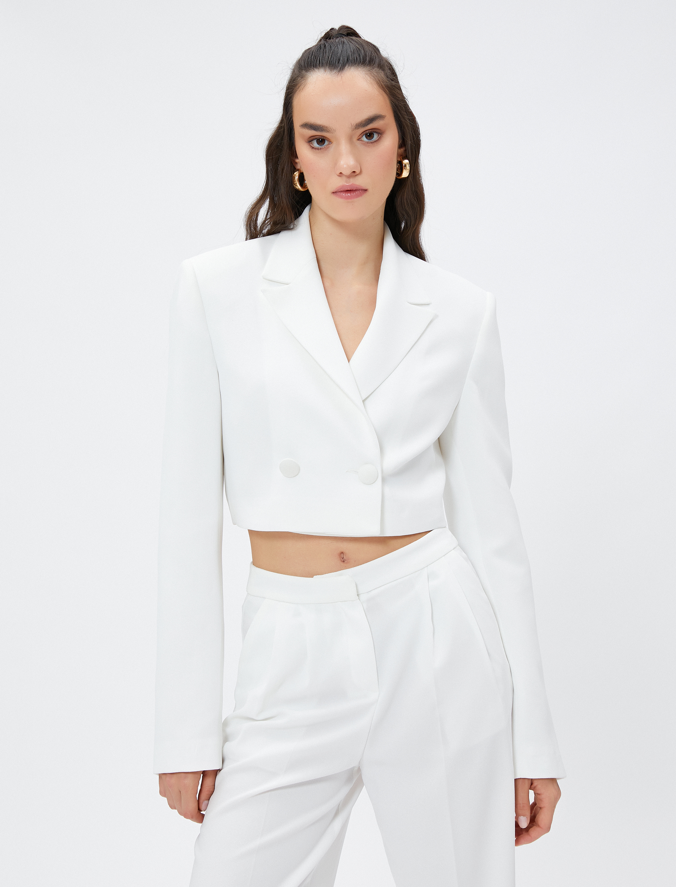   Crop Kruvaze Blazer Ceket