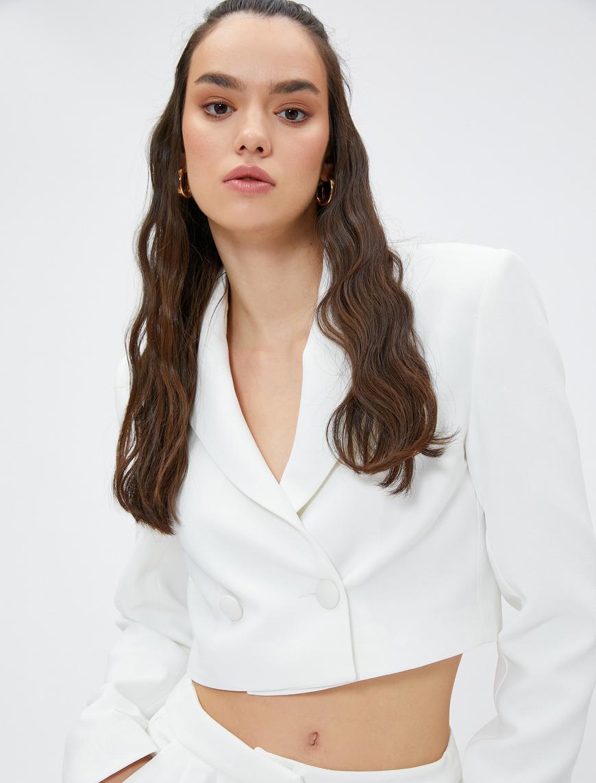   Crop Kruvaze Blazer Ceket