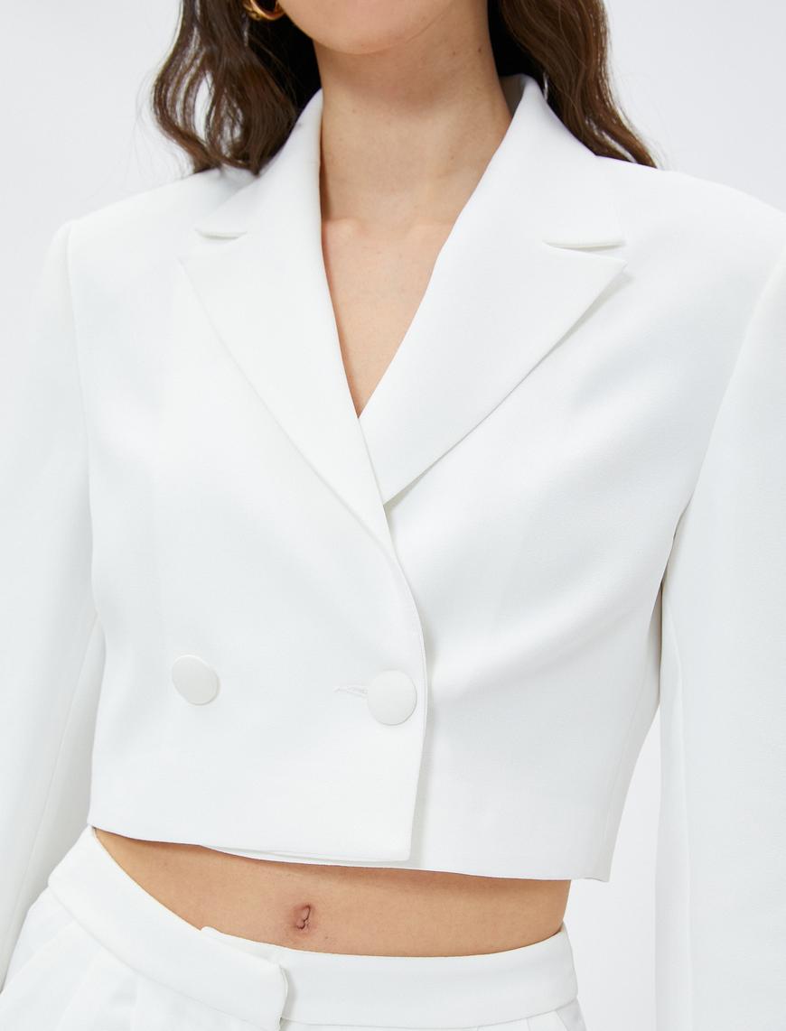   Crop Kruvaze Blazer Ceket