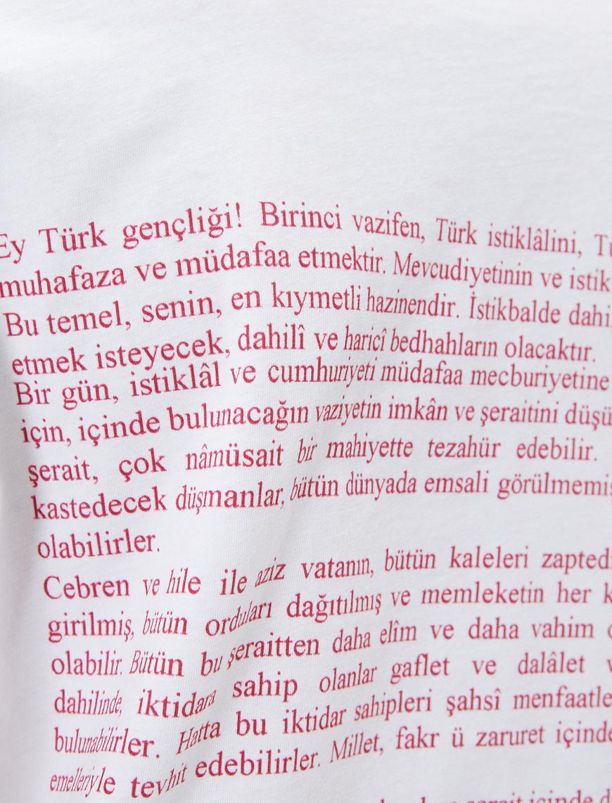   Atatürk'ün Gençliğe Hitabesi Baskılı Tişört - 100. Yıla Özel