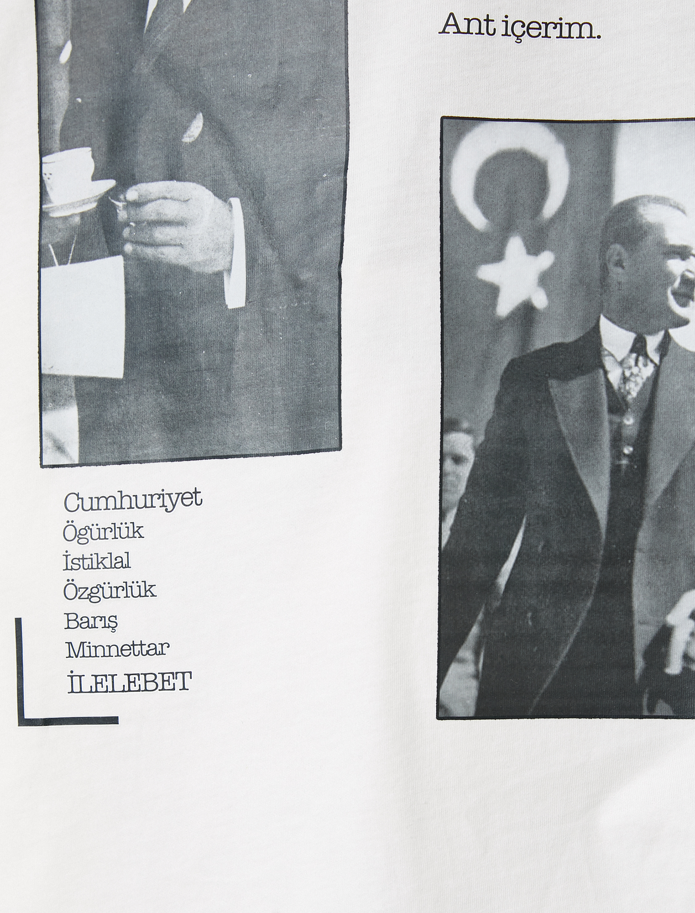   Atatürk Baskılı Tişört Kısa Kollu Bisiklet Yaka Pamuklu 100. Yıl Özel