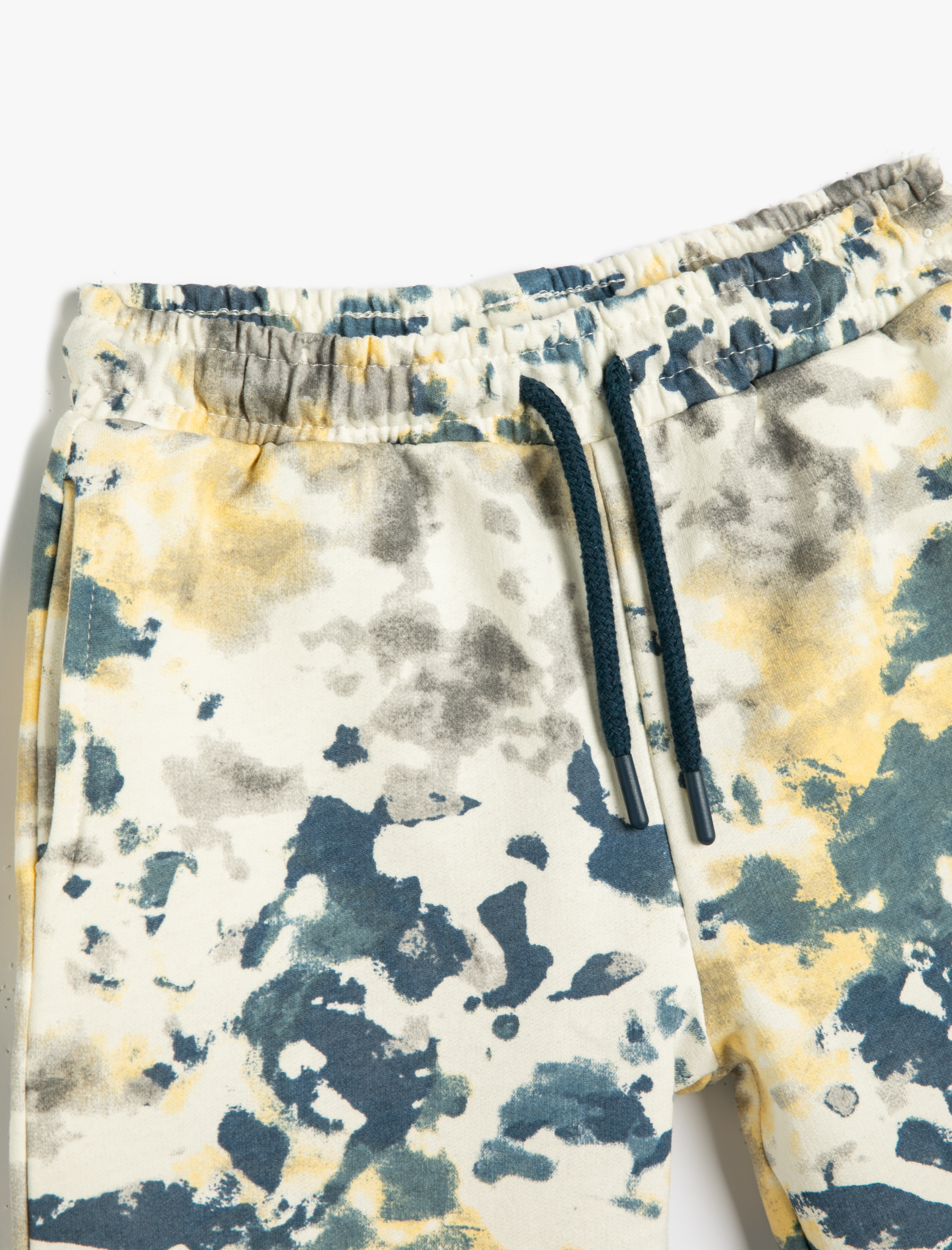  Erkek Çocuk Şort Batik Desenli Beli Bağlamalı Cepli Pamuklu