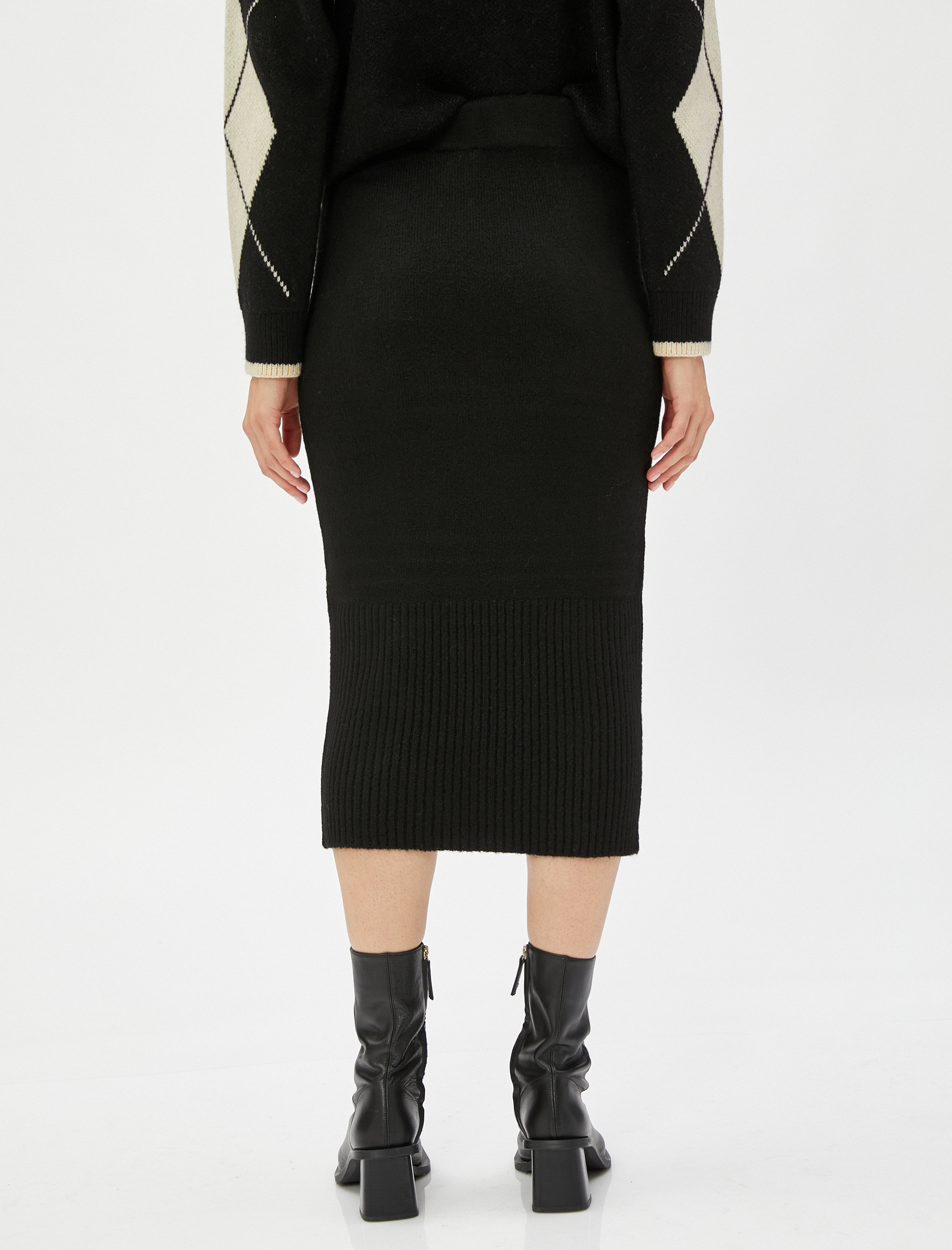   Triko Midi Boy Kalem Etek Dar Kesim