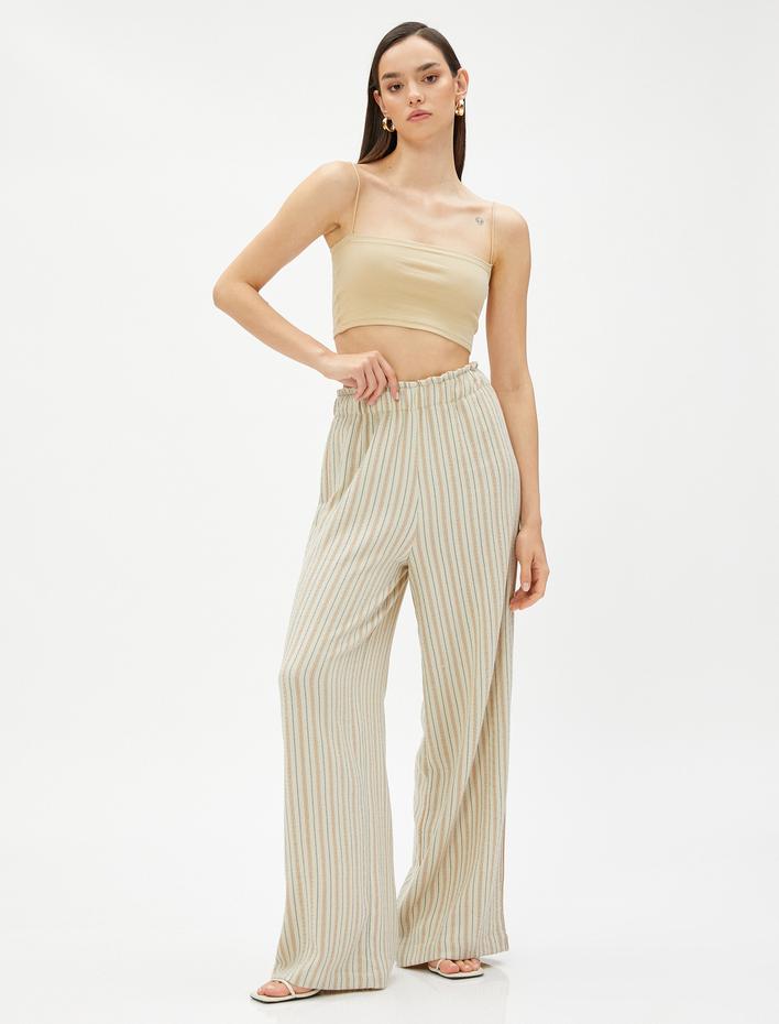  Palazzo Pantolon Beli Lastikli