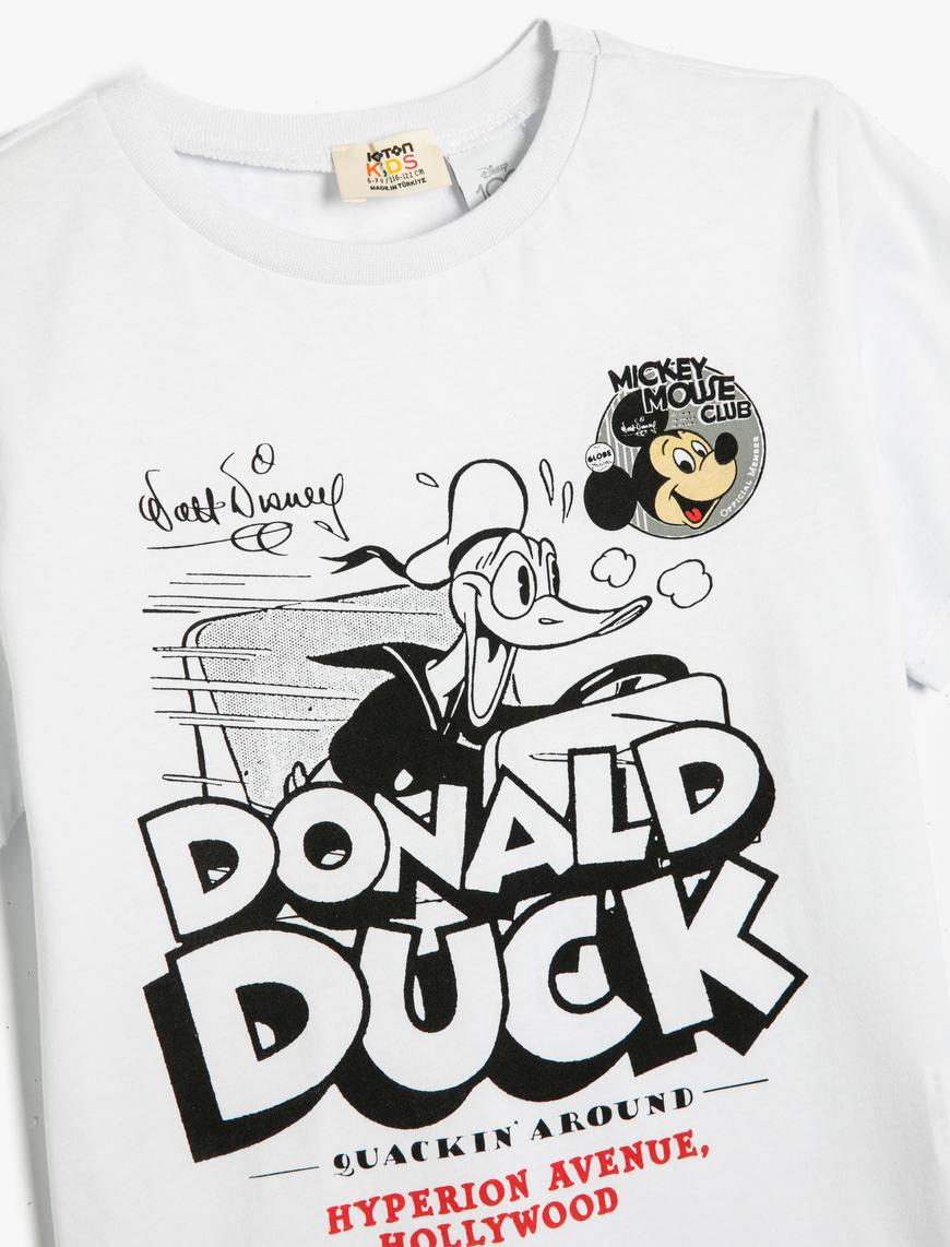  Erkek Çocuk Donald Duck Tişört Lisanslı Kısa Kollu Bisiklet Yaka Pamuklu