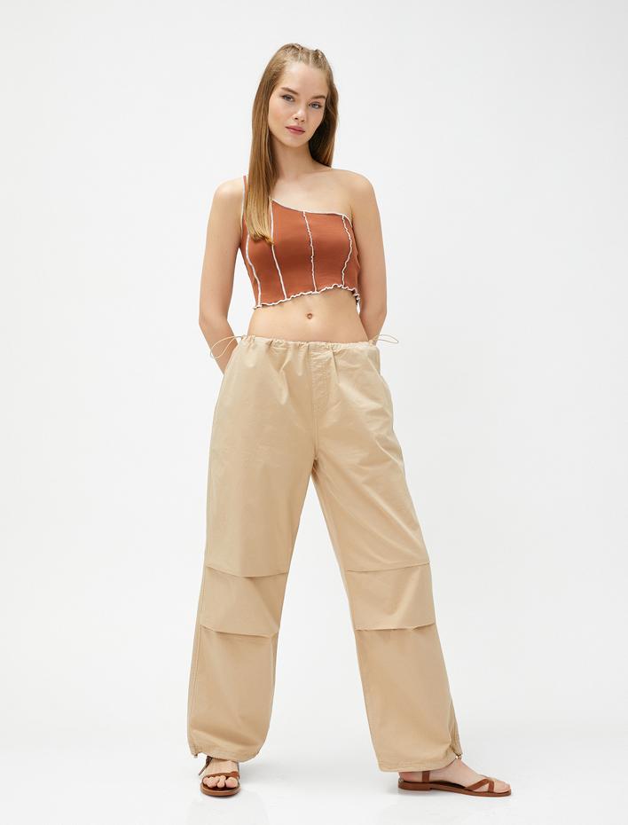  Paraşüt Pantolon Cep Detaylı Beli ve Paçası Lastikli