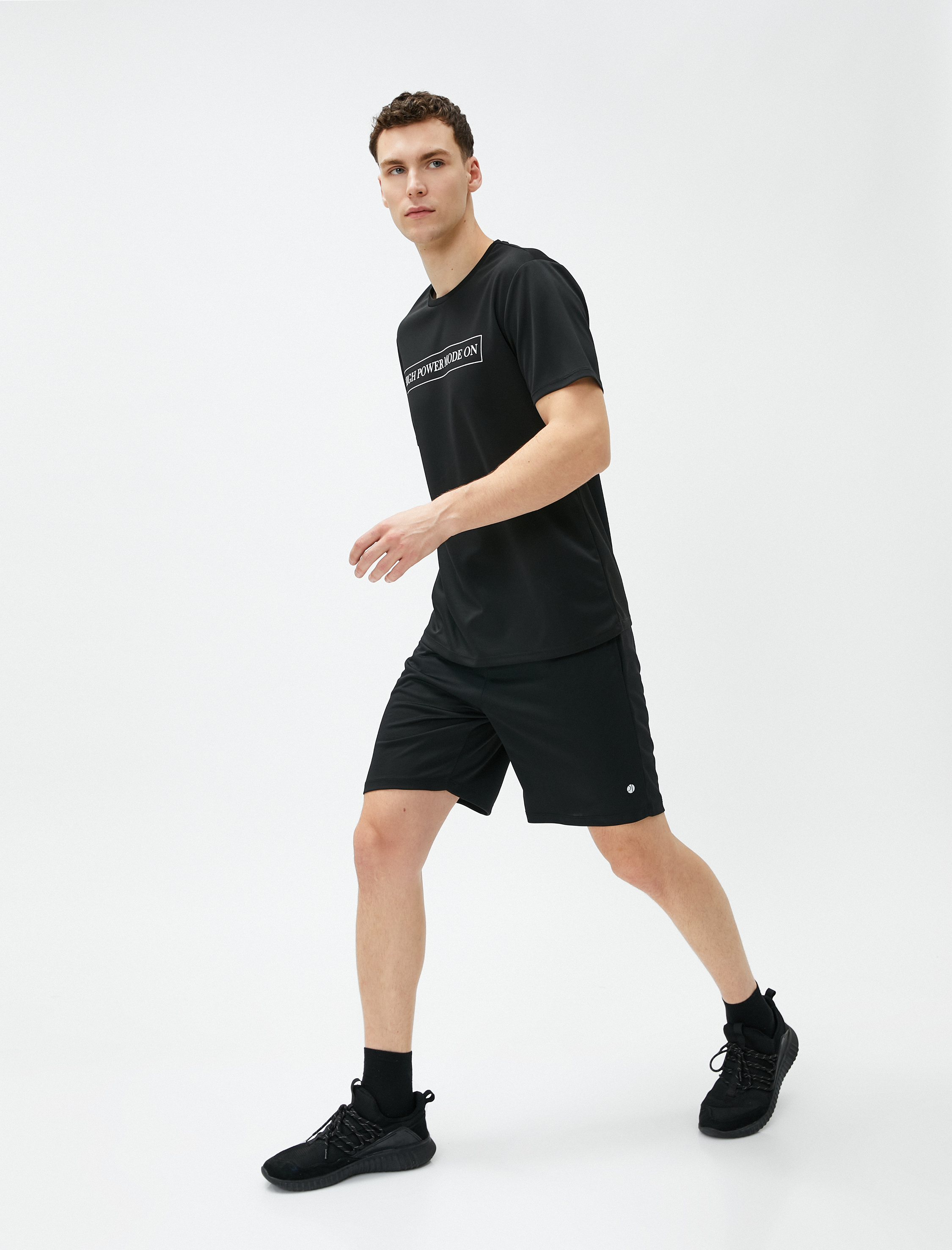   Slogan Baskılı Tişört Bisiklet Yaka Kısa Kollu Pamuklu