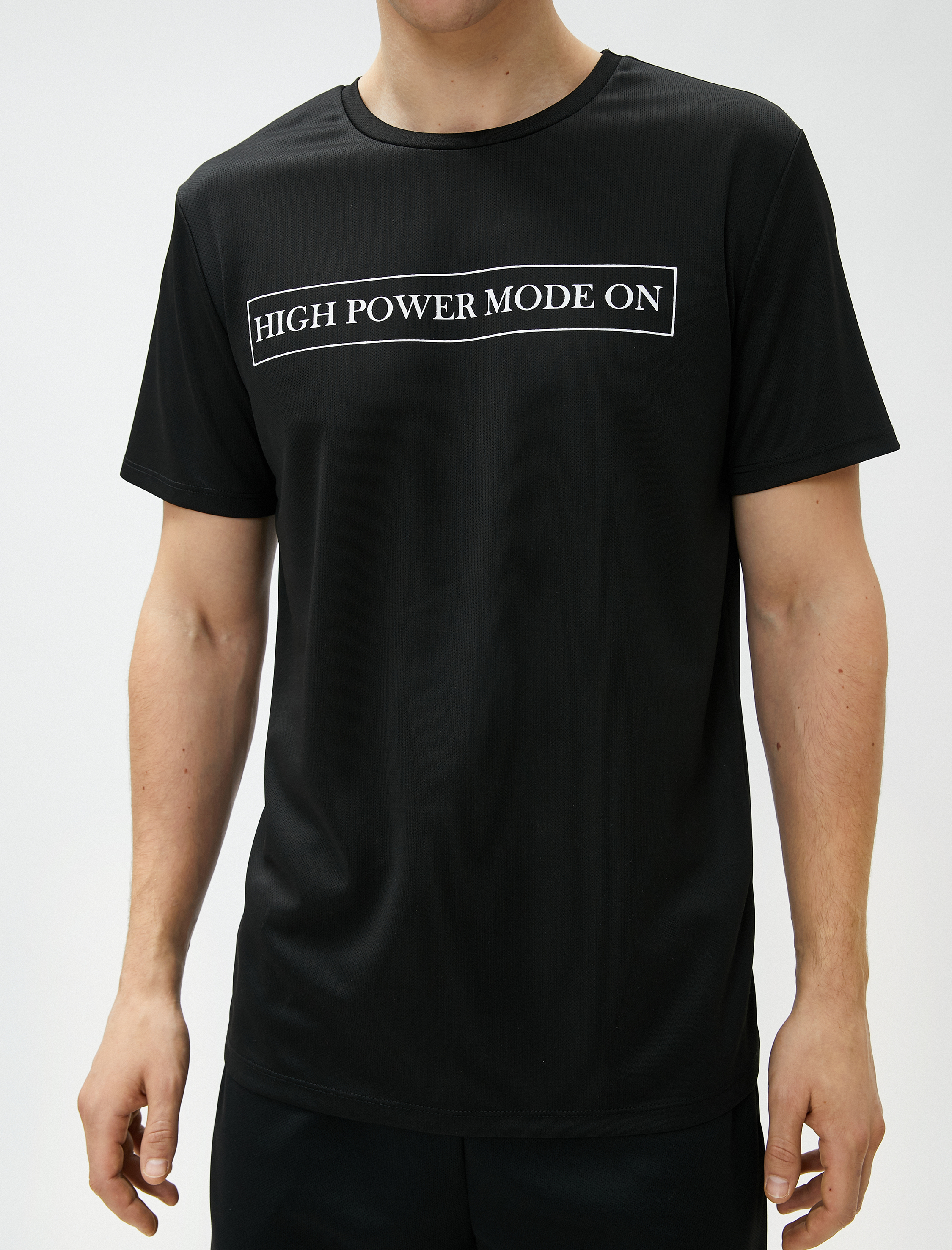   Slogan Baskılı Tişört Bisiklet Yaka Kısa Kollu Pamuklu