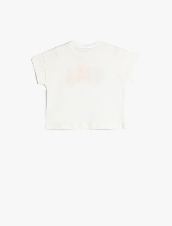 Kız Bebek Tişört Kısa Kollu Bisiklet Yaka Pamuklu