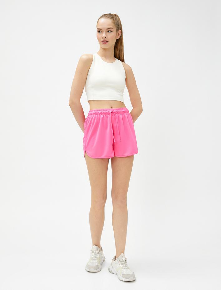  Mini Spor Şort Beli Bağlamalı