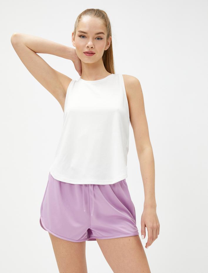  Mini Spor Şort Beli Bağlamalı