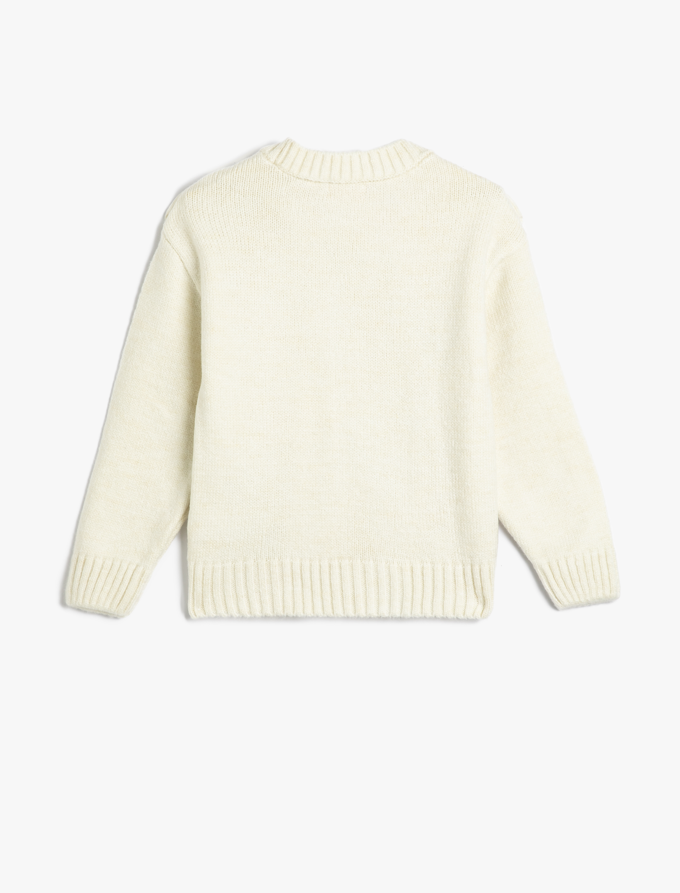  Kız Çocuk Kazak Fırfırlı Uzun Kollu Saç Örgü Detaylı Yumuşak Dokulu