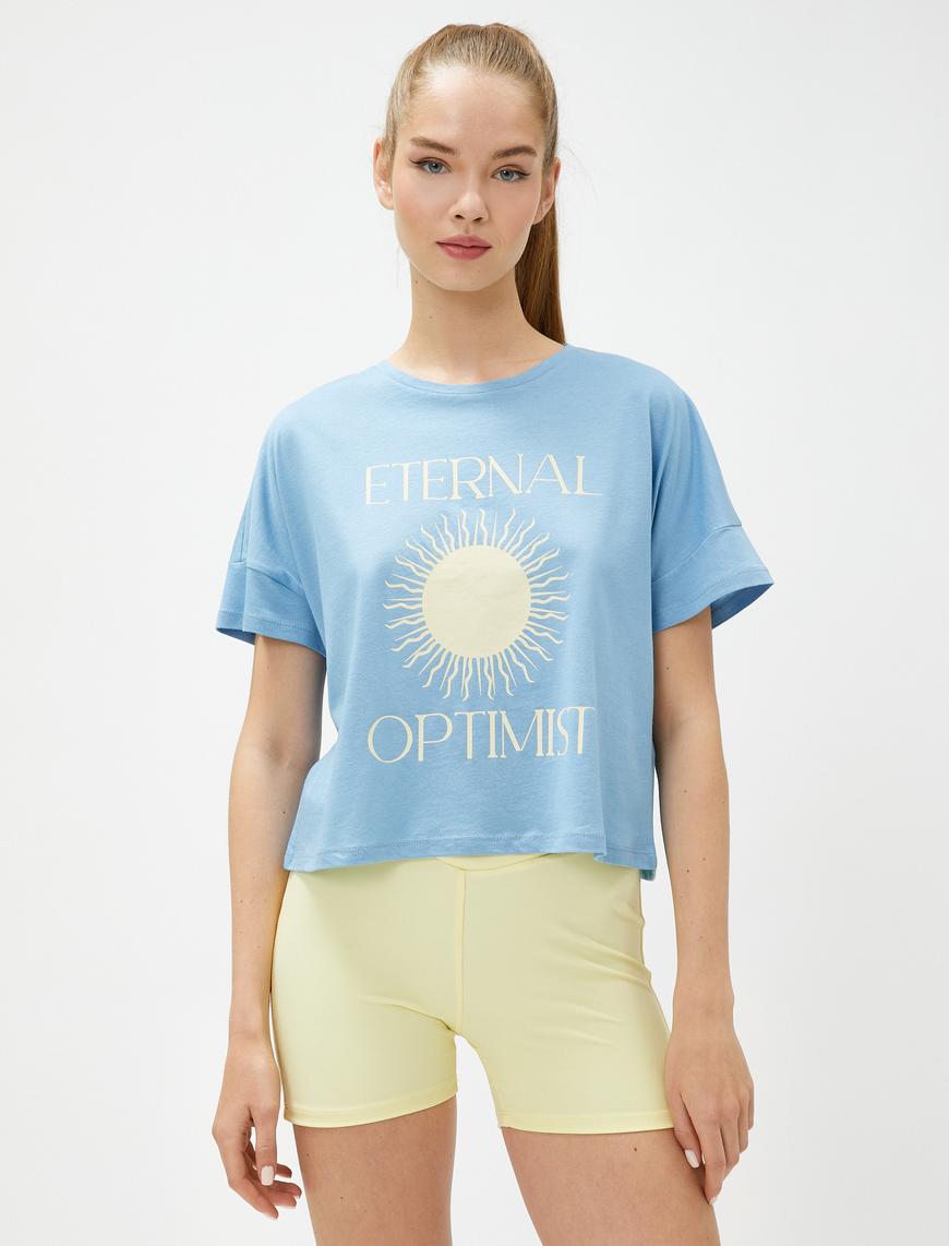   Crop Yoga Tişörtü Modal Karışımlı