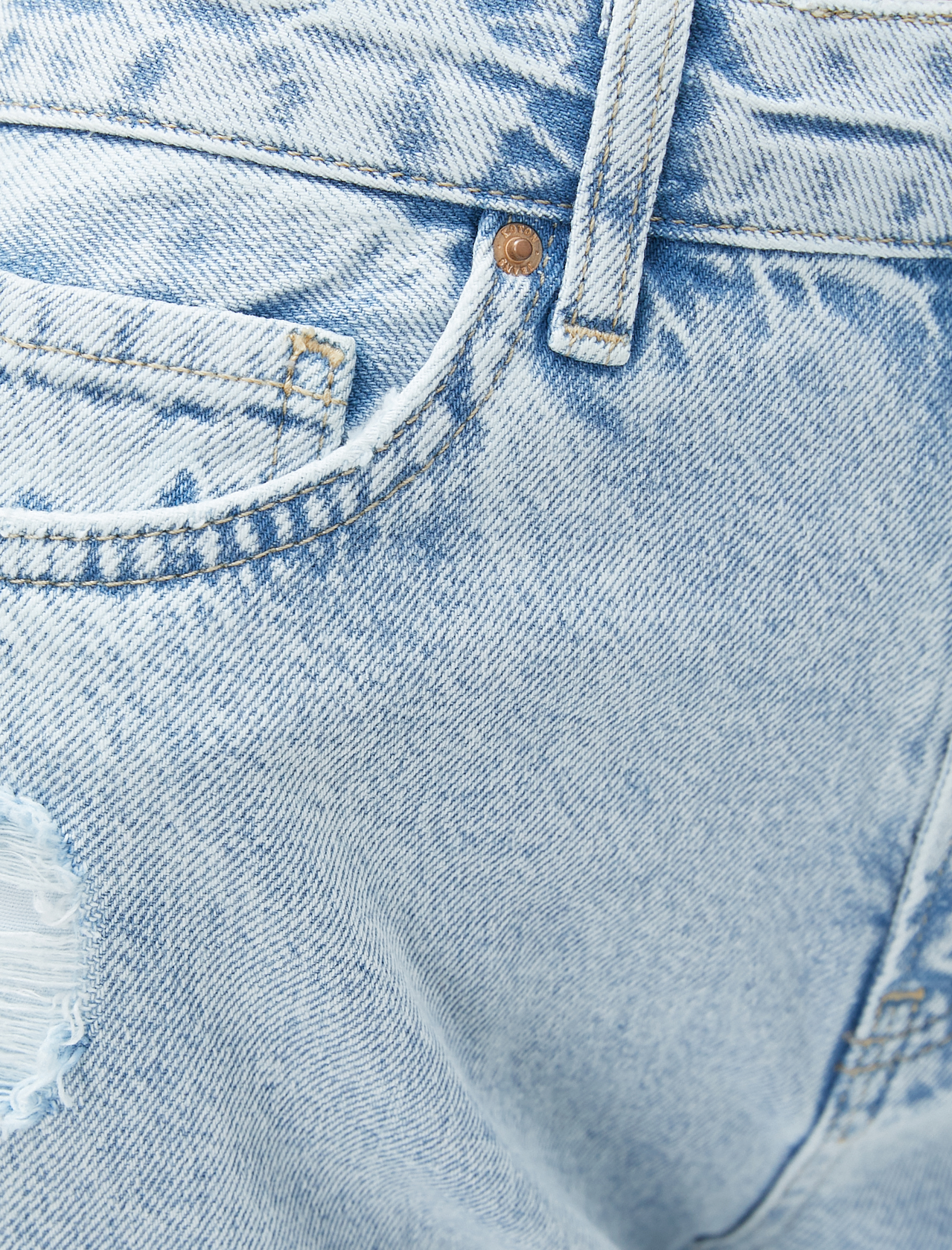 Koton Yüksek Bel Kot Pantolon Yırtık Düz Paça - Nora Jeans. 6