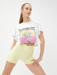 Crop Relax Fit Yoga Tişörtü Modal Karışımlı