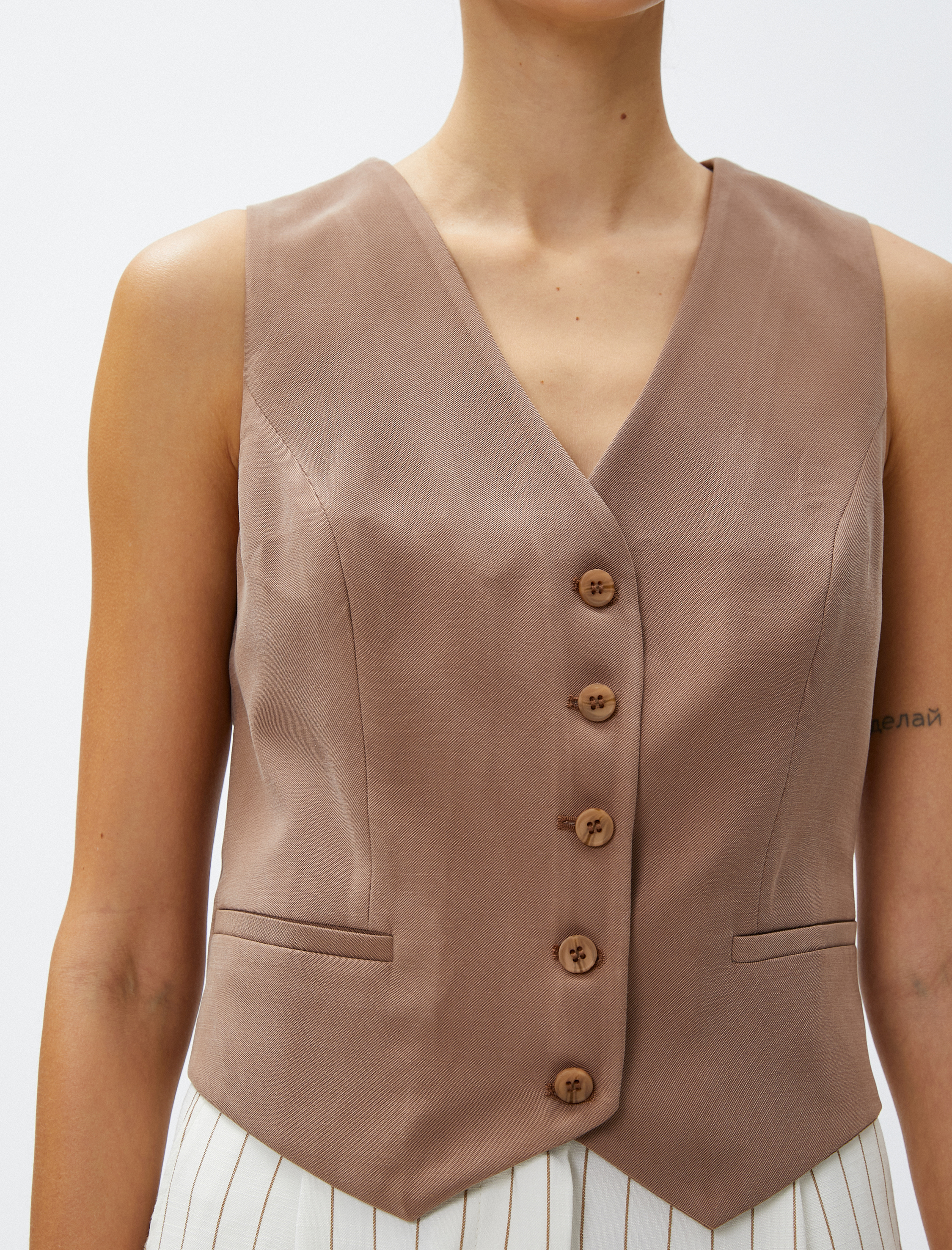   Blazer Yelek Düğmeli Cep Detaylı