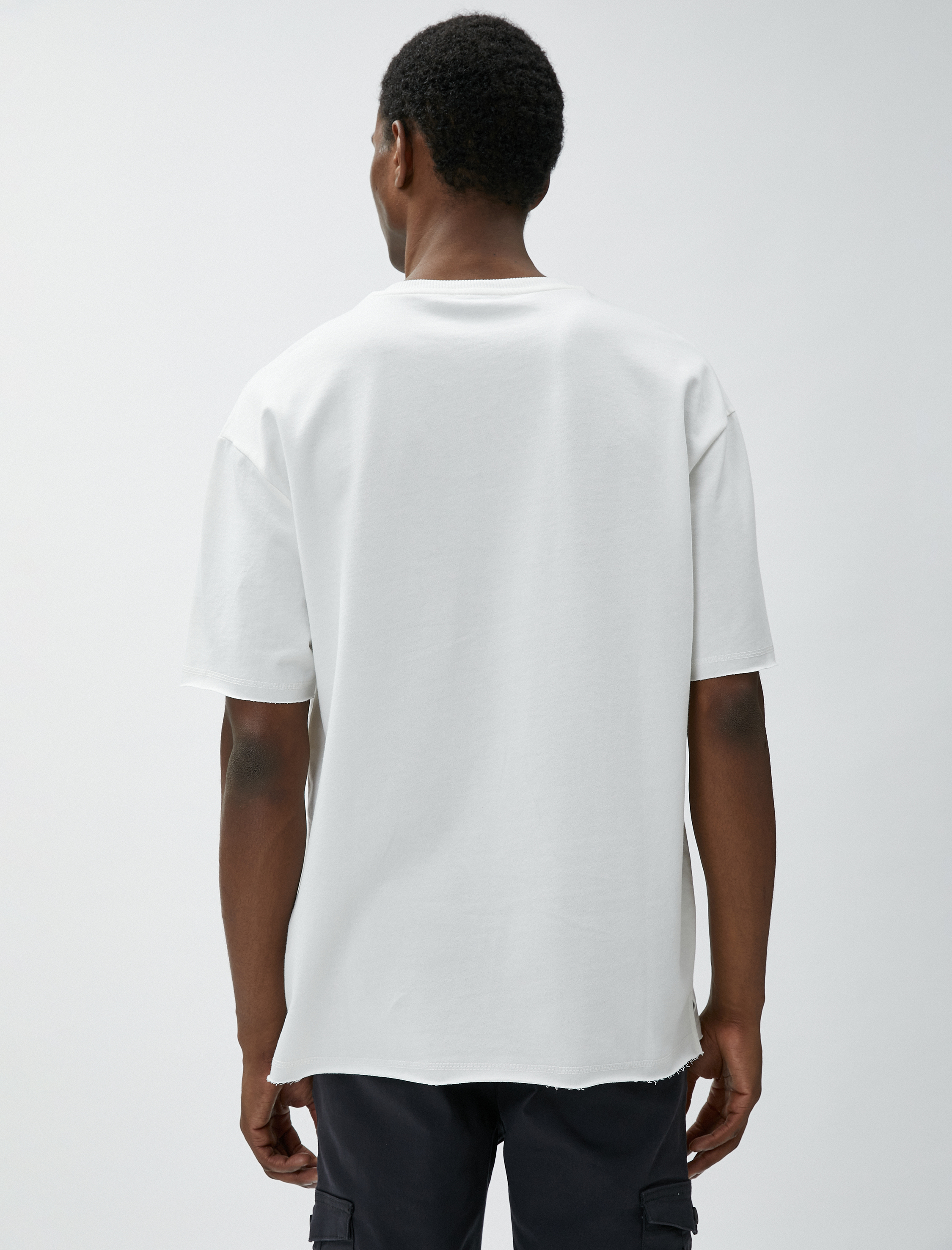 Basic Oversize Tişört Bisiklet Yaka Kısa Kollu