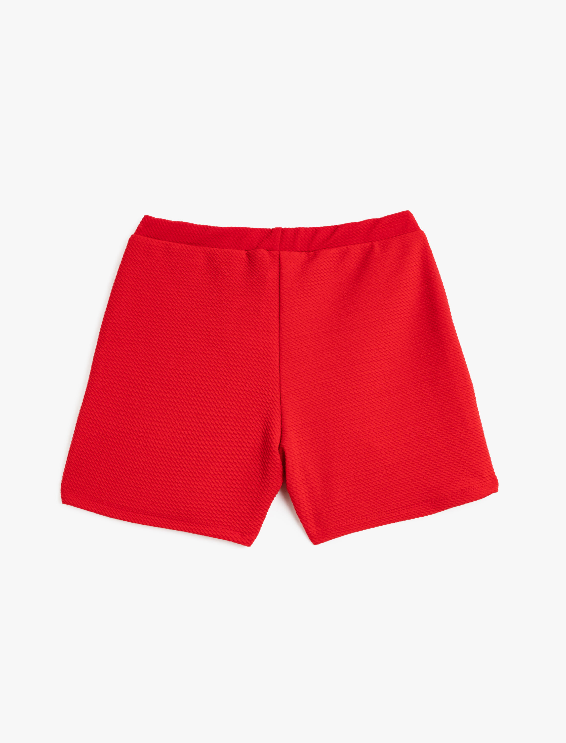  Kız Çocuk Basic Mini Şort Etek Kruvaze Beli Lastikli Dokulu