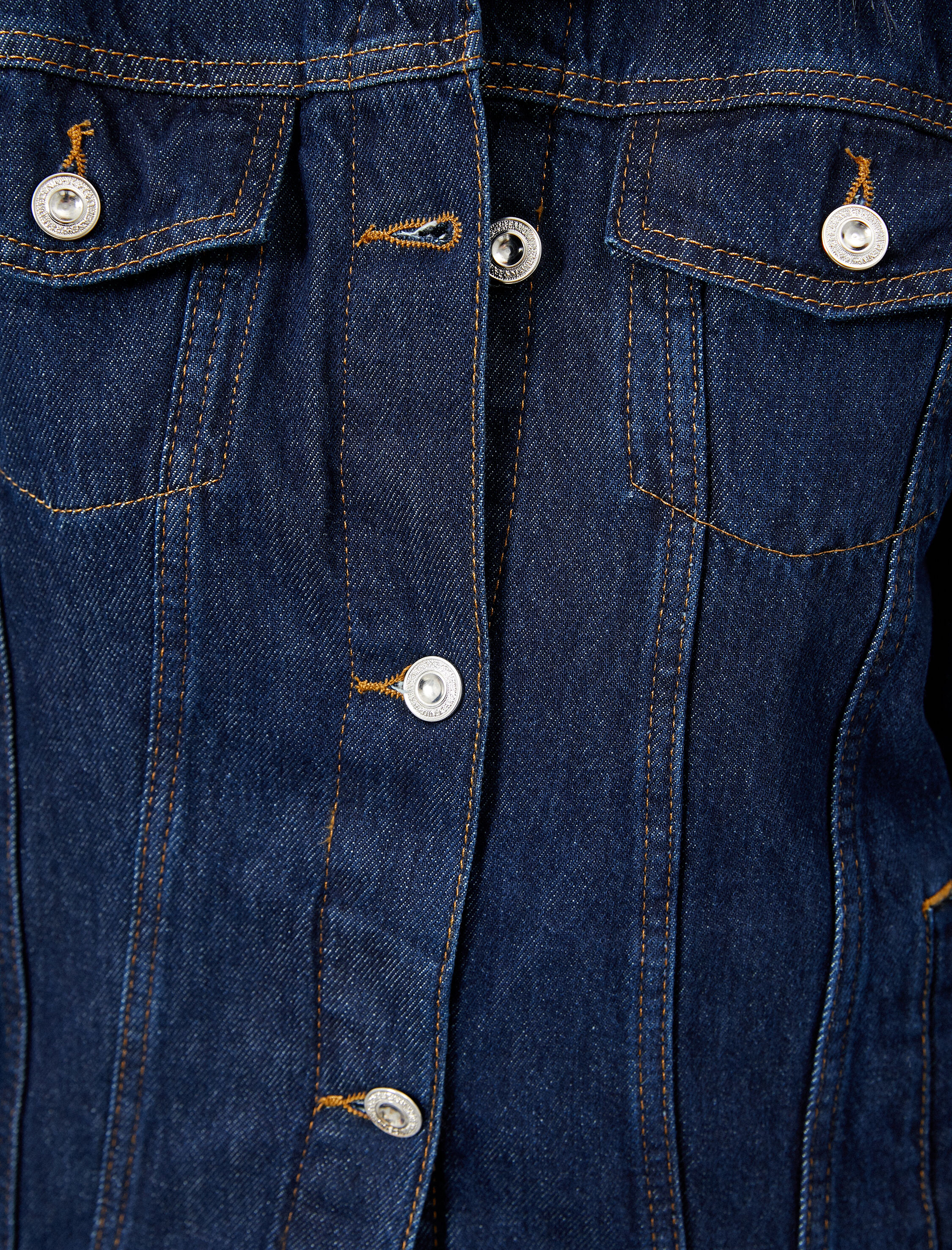   Yakası Kürklü Jean Ceket