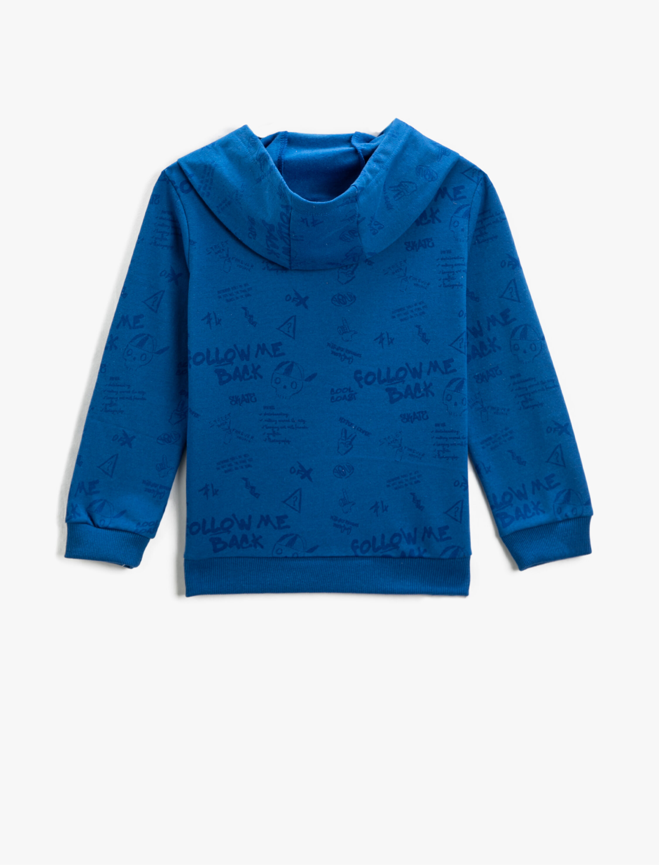  Erkek Çocuk Kapşonlu Sweatshirt Baskılı Uzun Kollu