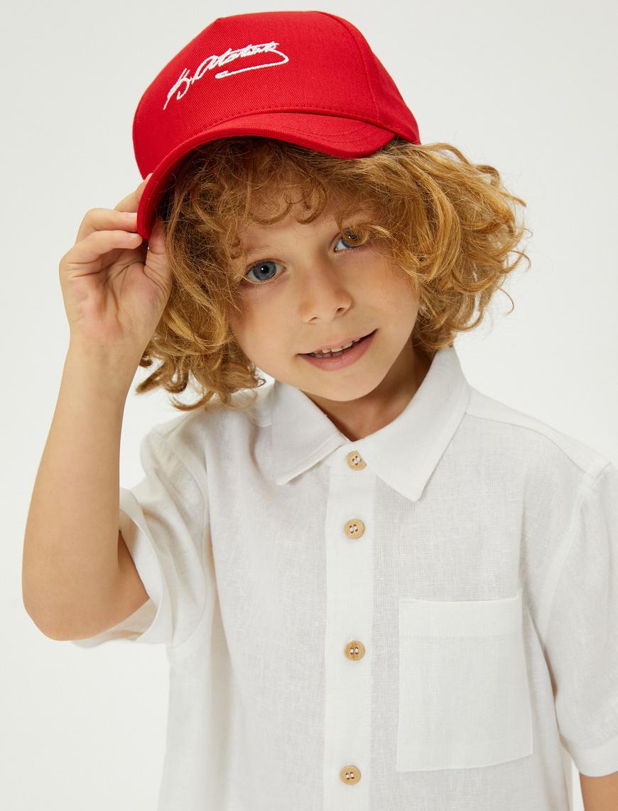  Erkek Çocuk Atatürk Şapka Pamuklu İşlemeli