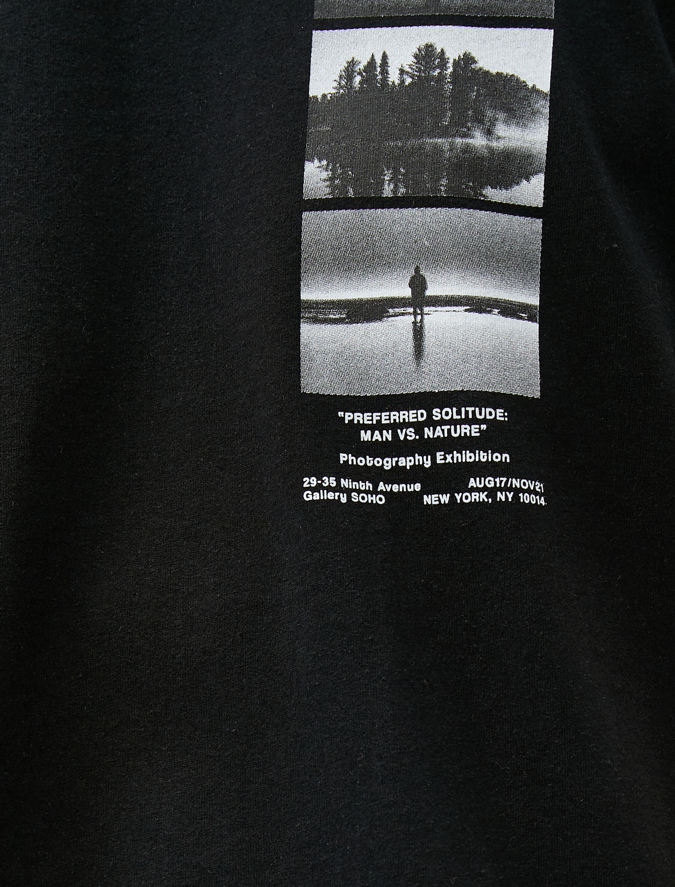   Slogan Baskılı Tişört Manzara Detaylı Bisiklet Yaka Pamuklu