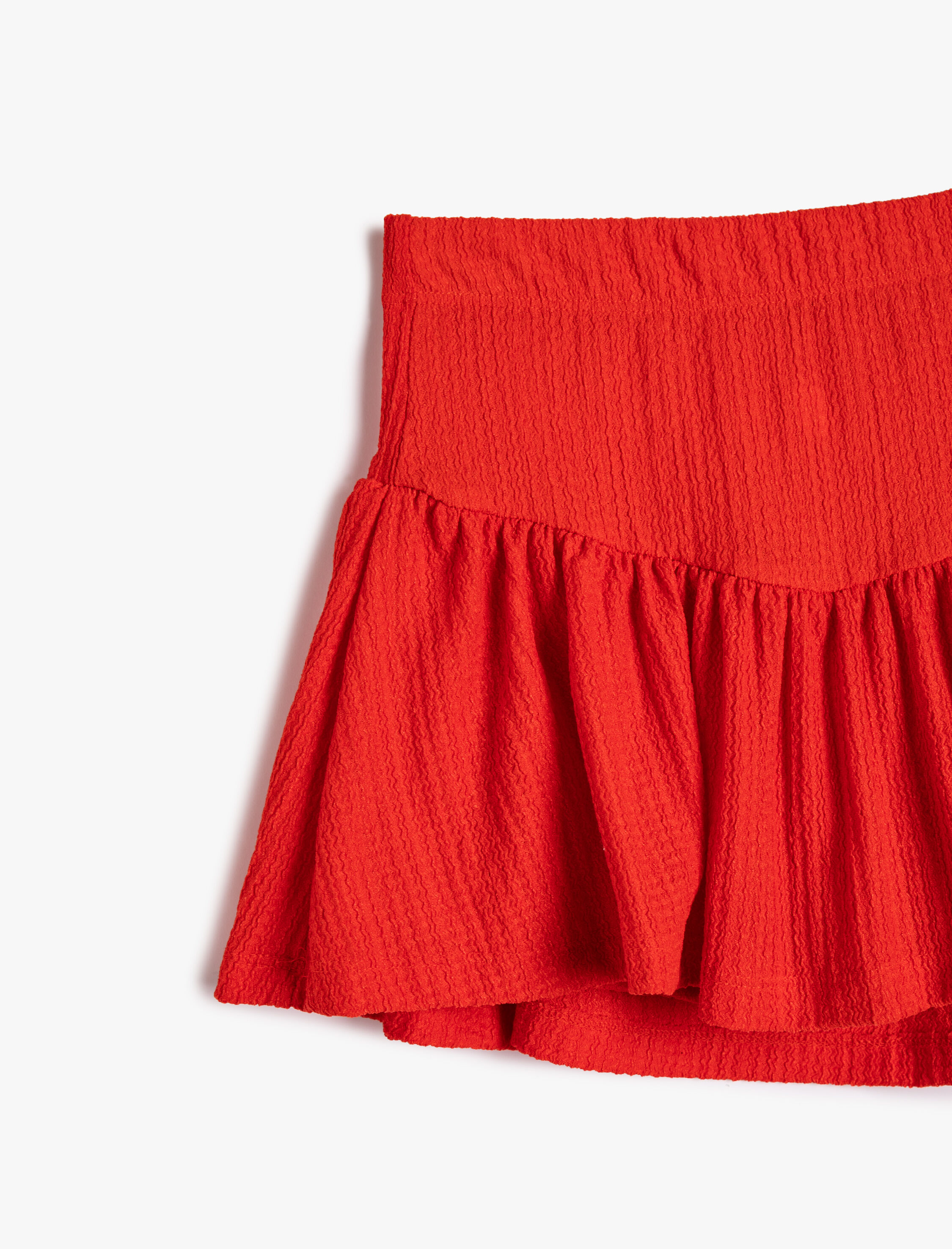  Kız Çocuk Şort Etek Beli Lastikli Dokulu