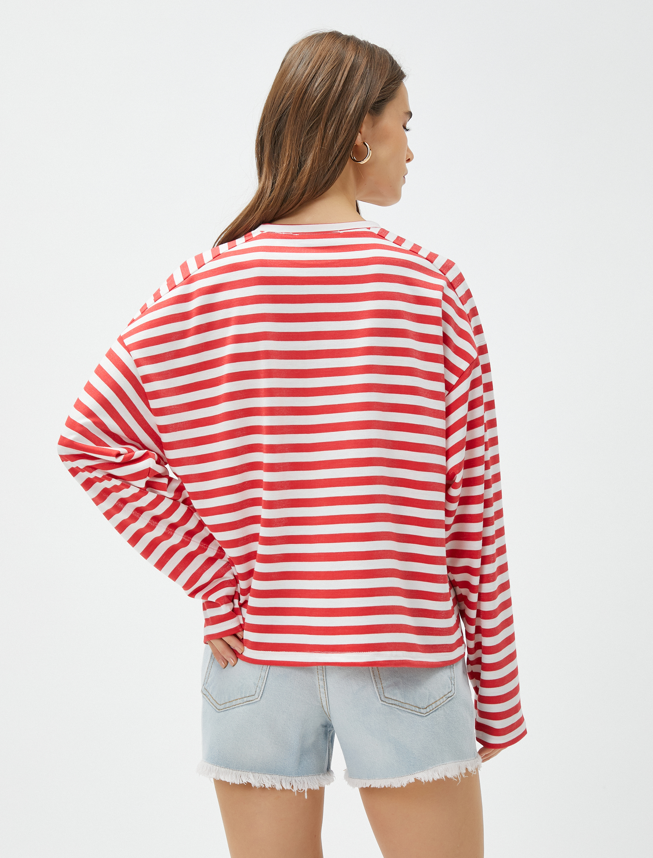   Uzun Kollu Tişört Rahat Kesim