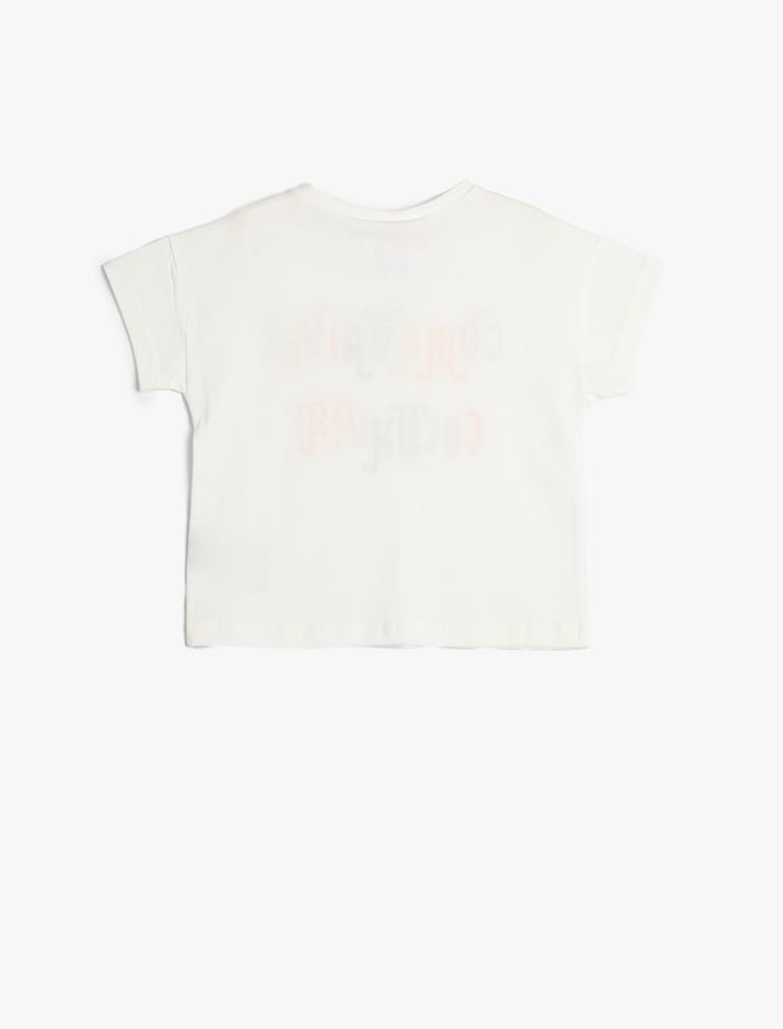 Kız Bebek Tişört Kısa Kollu Bisiklet Yaka Pamuklu