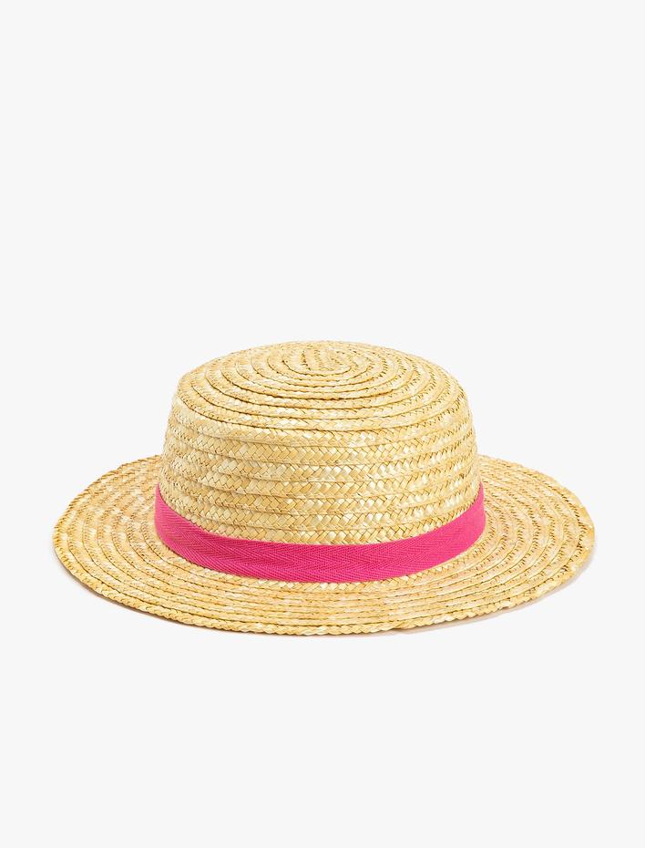 Kız Çocuk Hasır Şapka Bant Detaylı