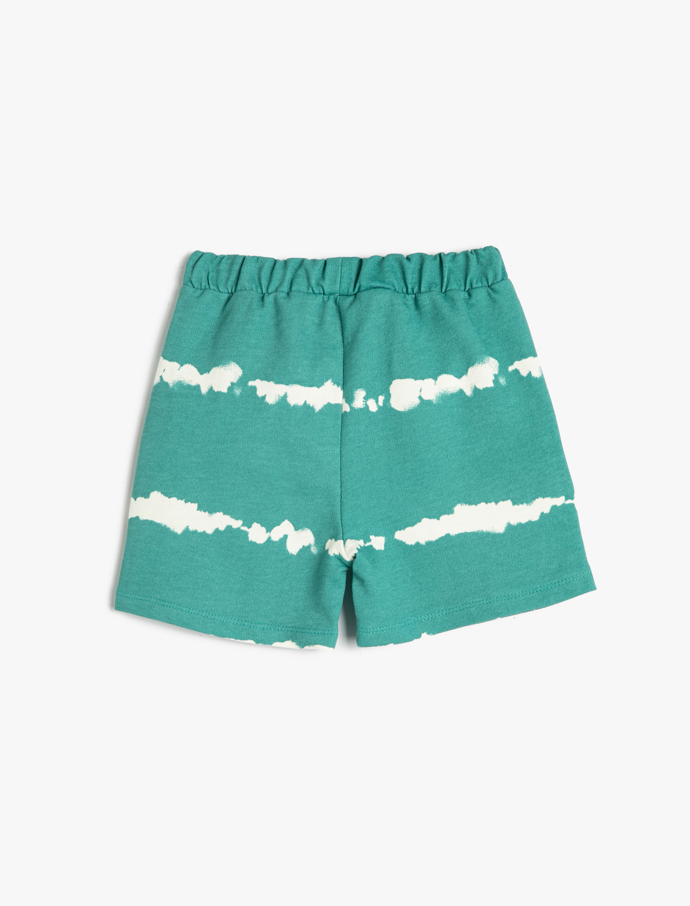  Erkek Bebek Şort Cepli Beli Bağlamalı Batik Desenli Pamuklu