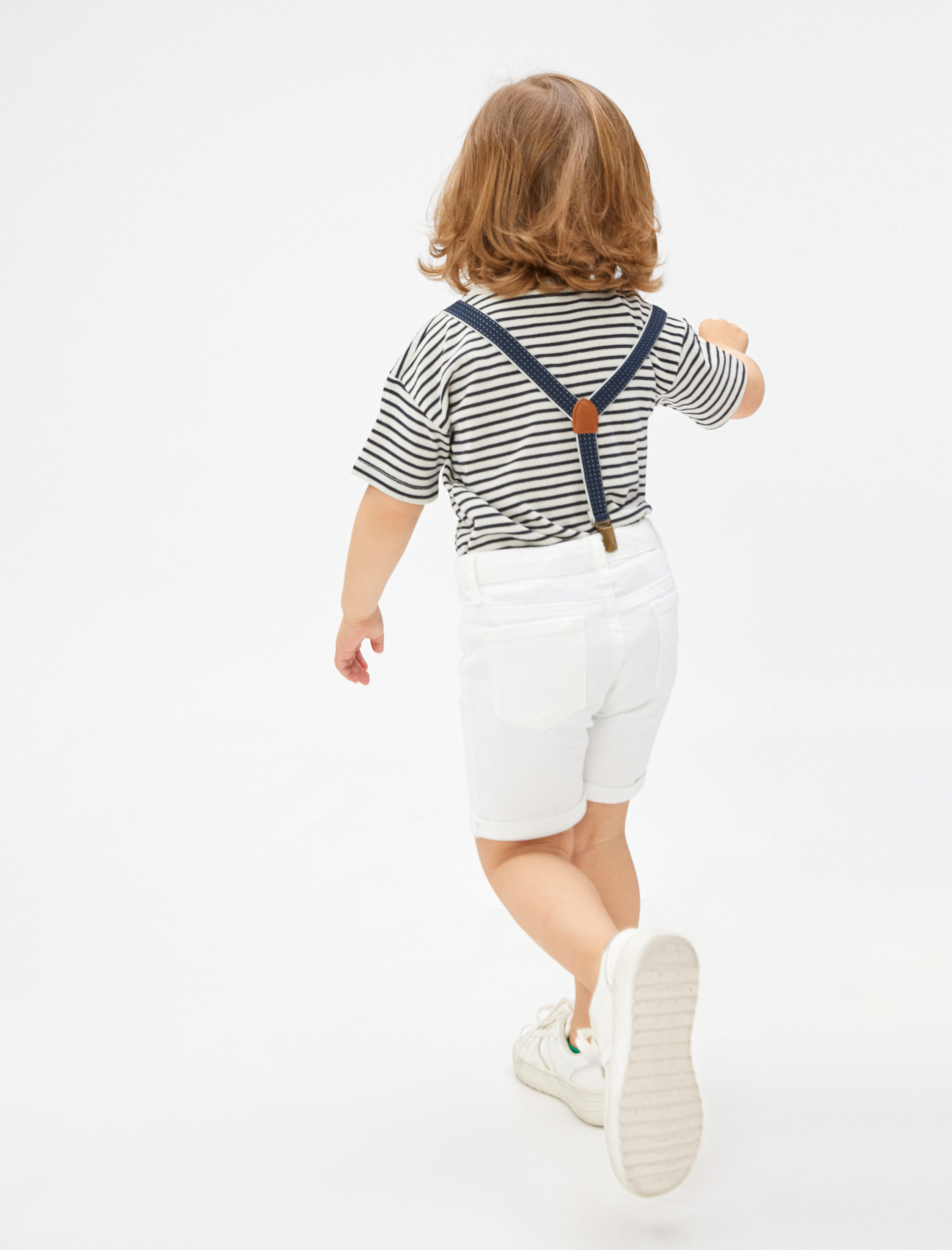  Erkek Bebek Kot Şort Askılı Cepli Pamuklu Beli Ayarlanabilir Lastikli