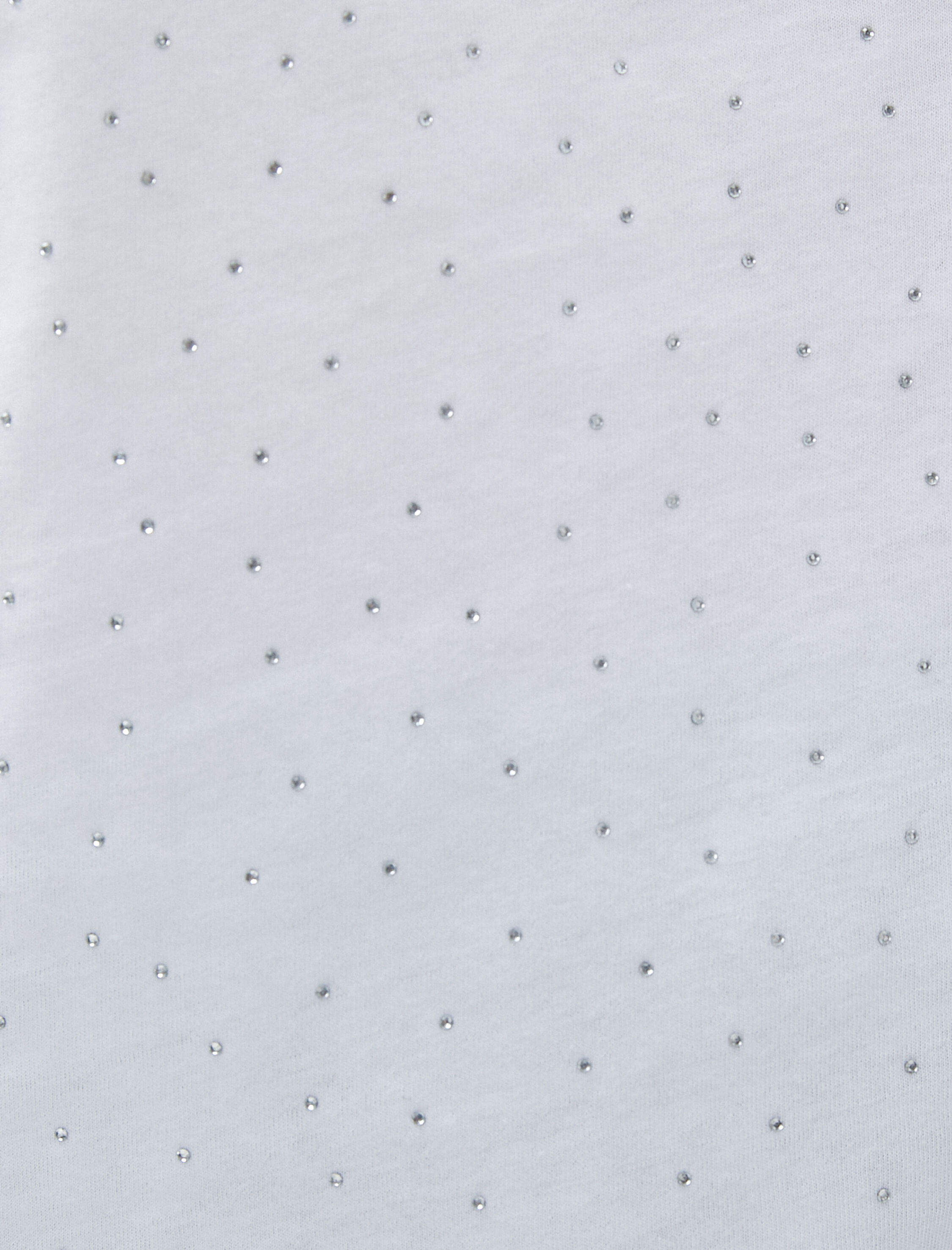   Taşlı Tişört Kısa Kollu Bisiklet Yaka Pamuklu