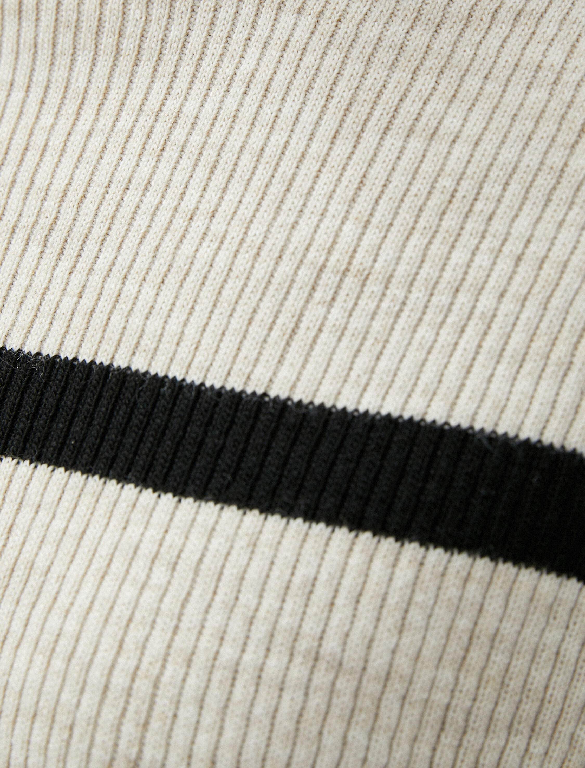   Dik Yaka Triko Kazak Fitilli Düşük Omuzlu Uzun Kollu