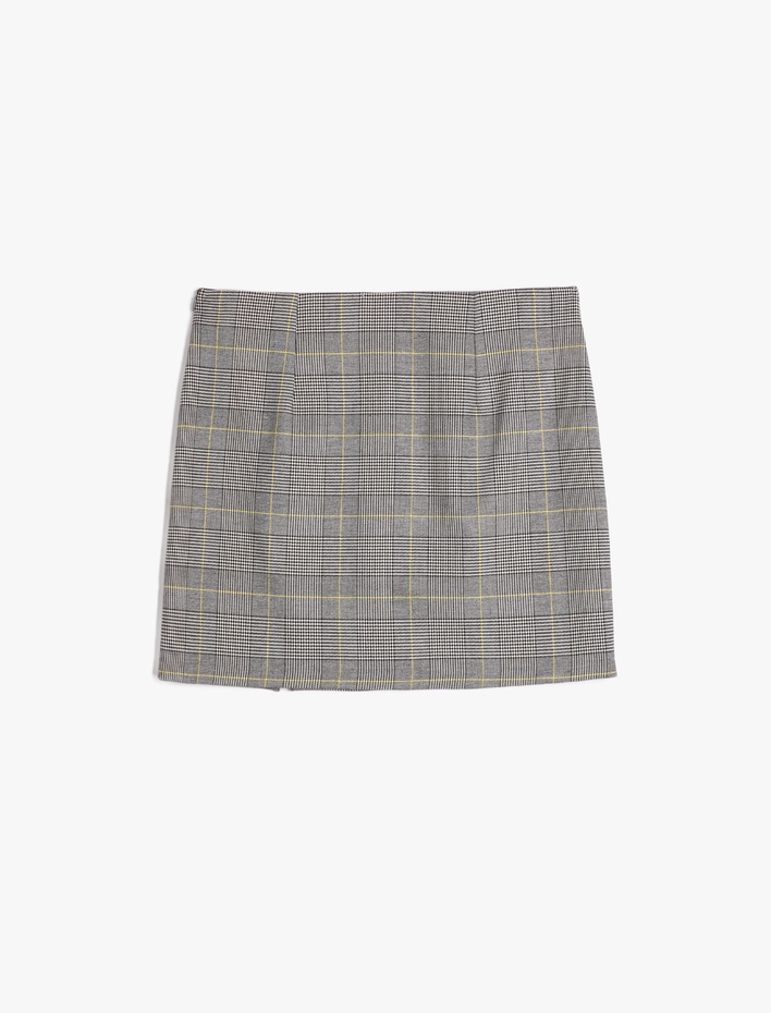  Yırtmaç Detaylı Mini Etek