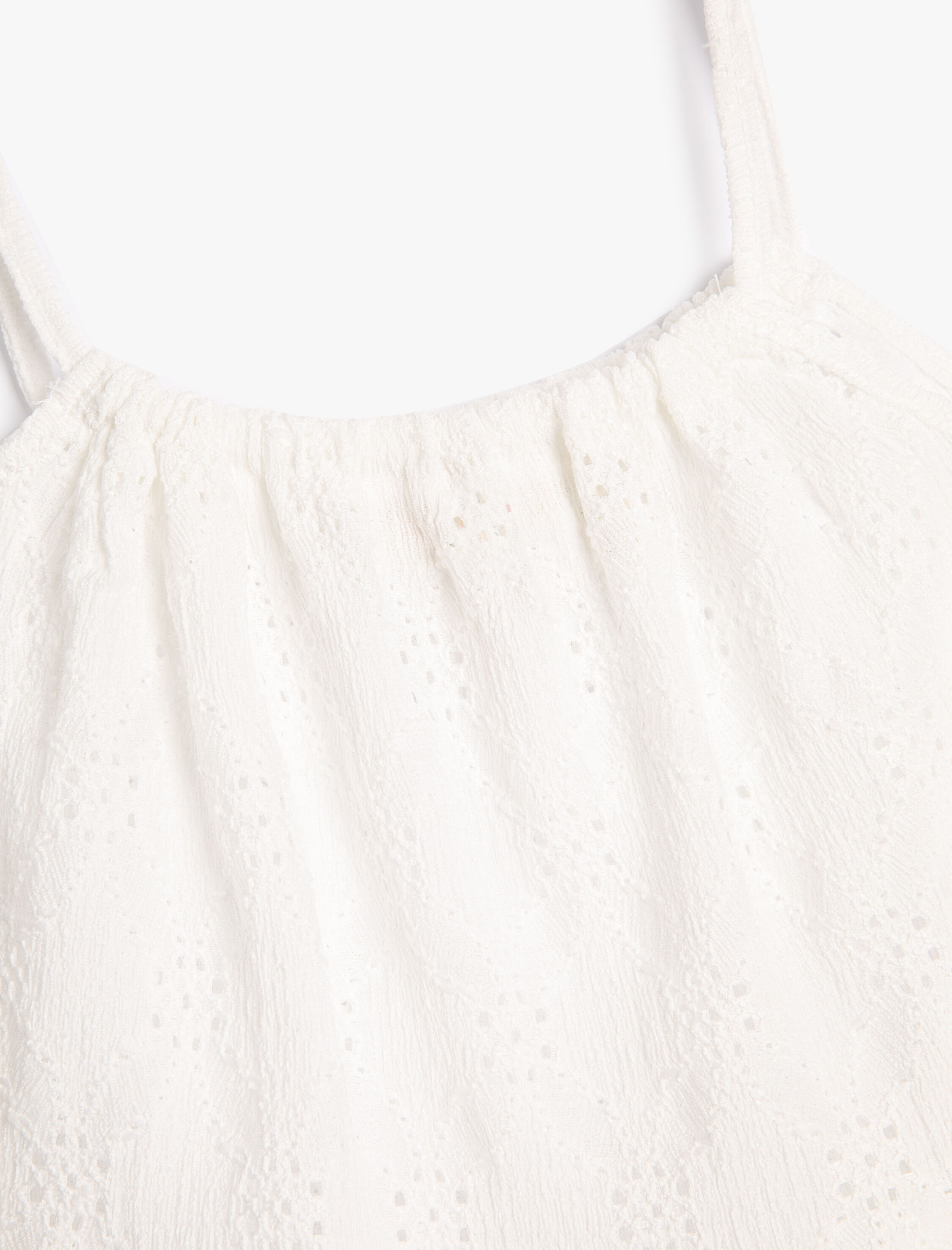  Kız Çocuk Crop Üst Fisto İşlemeli Askılı Rahat Kesim