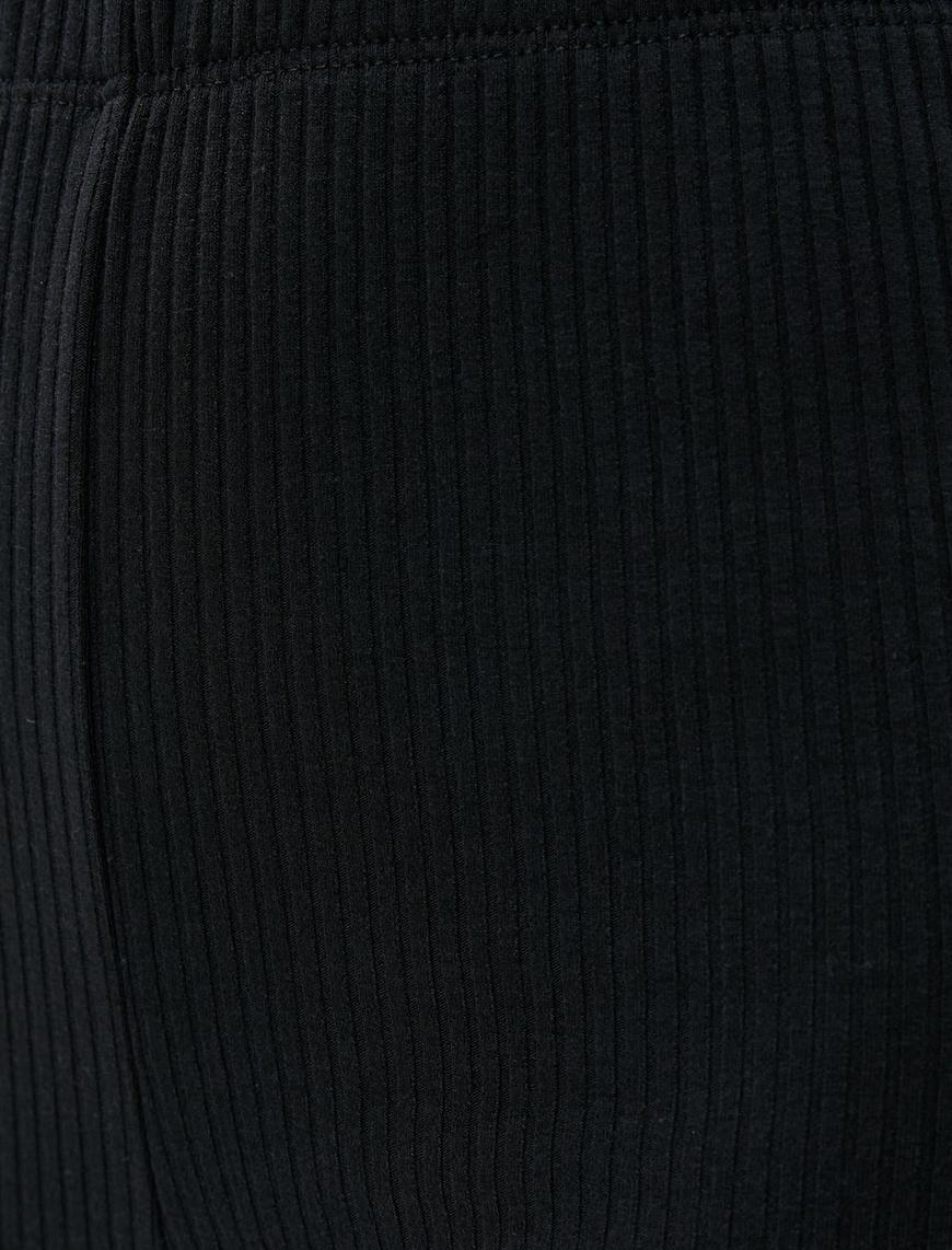  Beli Lastikli Pantolon Düz Paça Fitilli