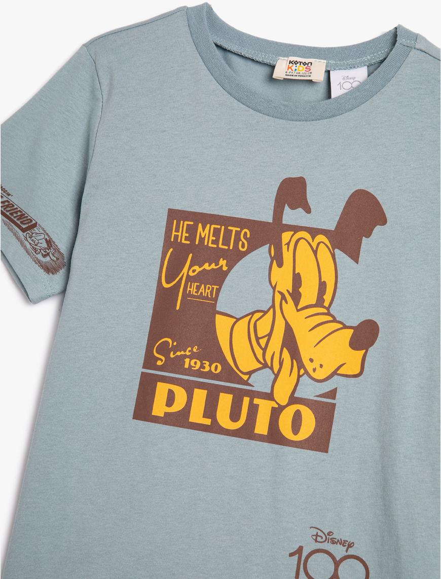  Erkek Çocuk Pluto Tişört Oversize Lisanslı Kısa Kollu Bisiklet Yaka Pamuklu