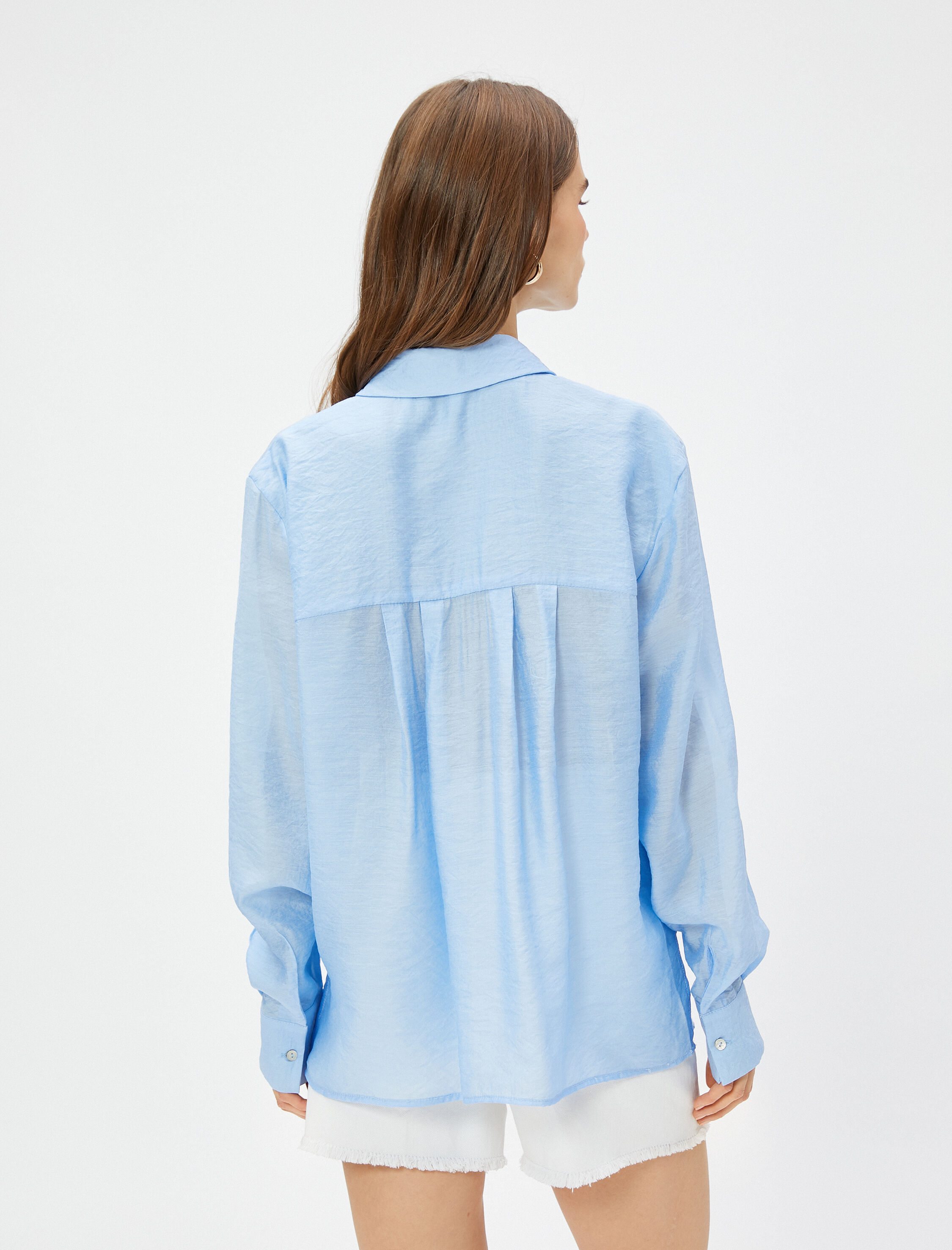   İnci Detaylı Gömlek Relax Fit Uzun Kollu