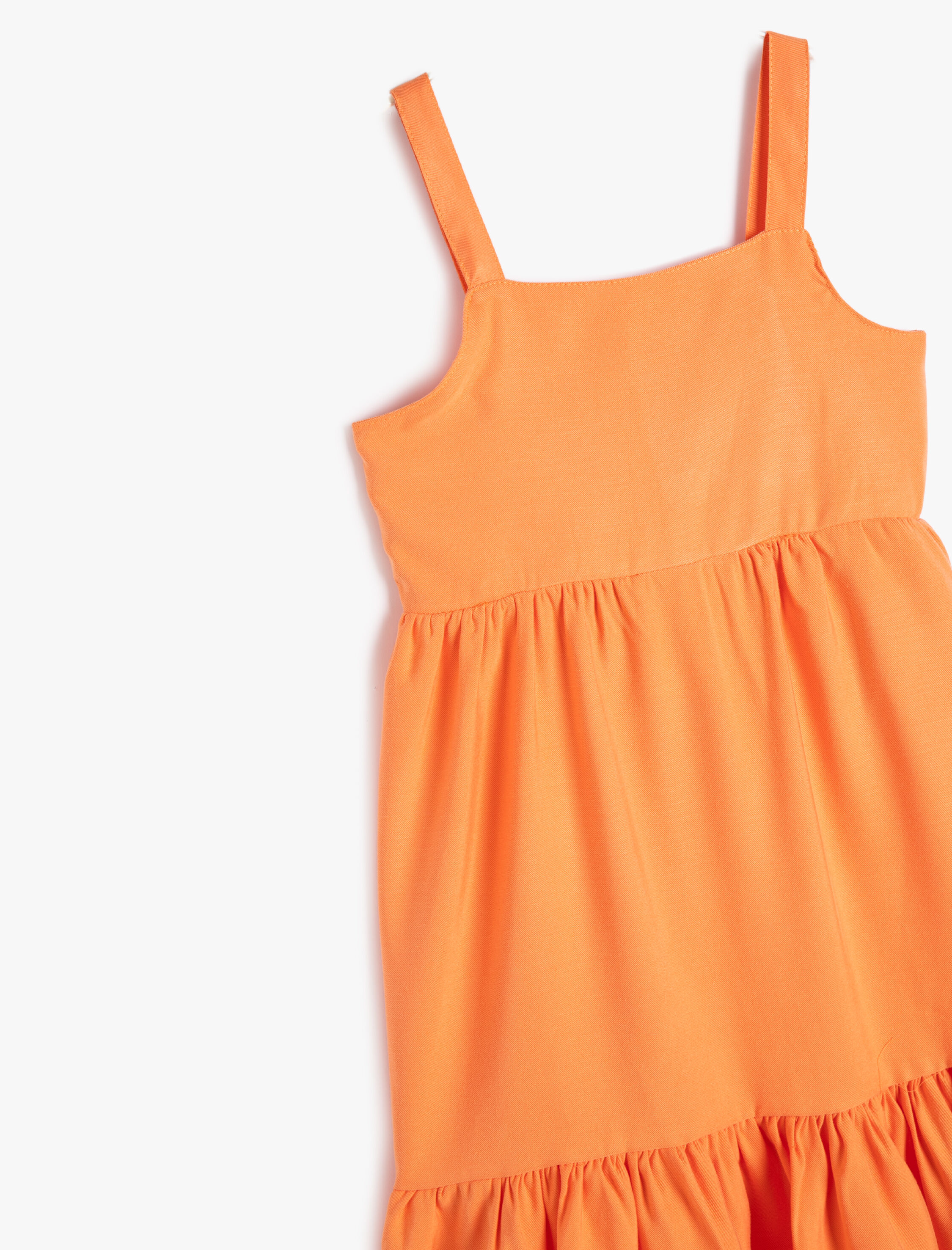  Kız Çocuk Elbise Basic Midi Boy Askılı Modal Kumaş