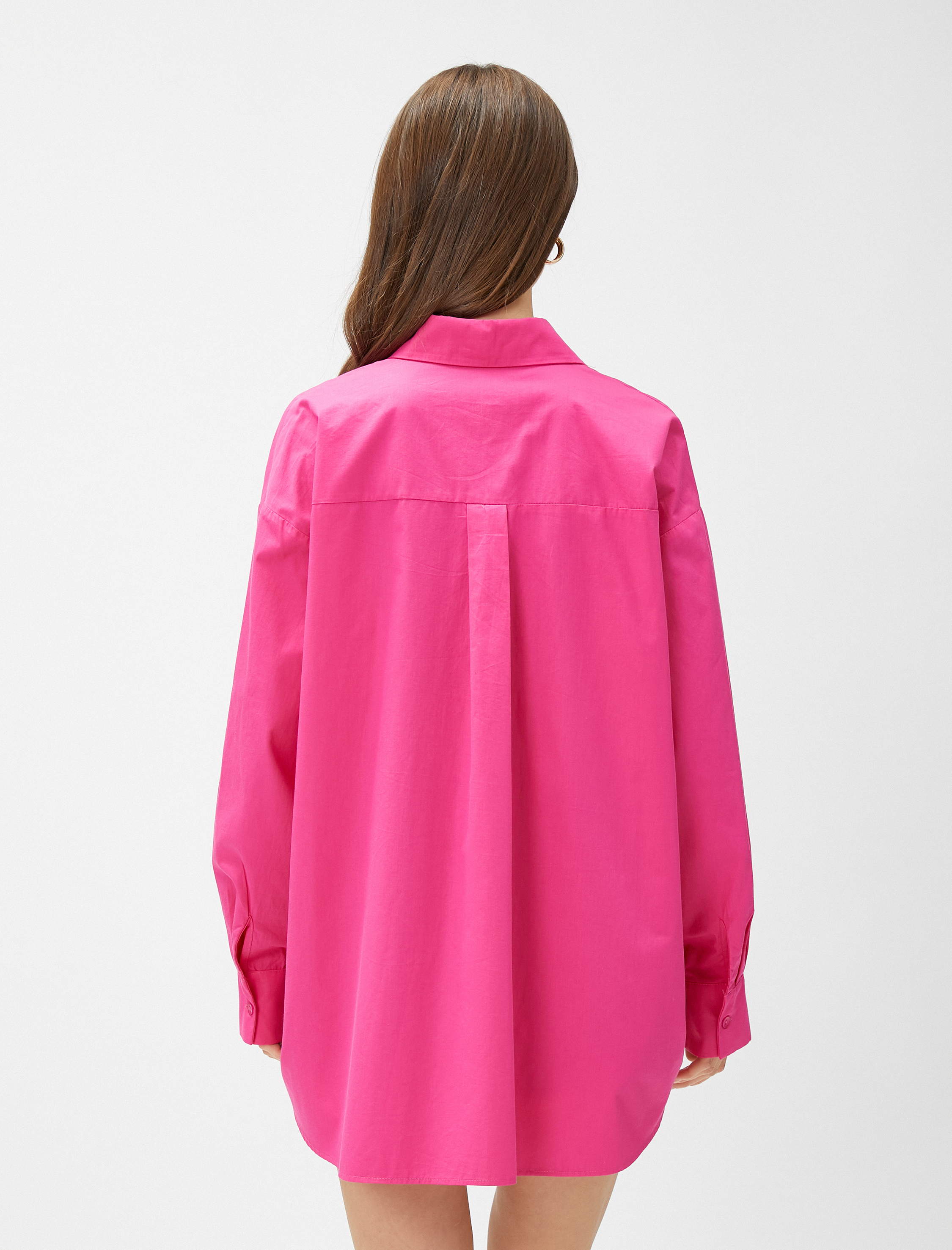   Oversize Poplin Gömlek Uzun Kollu Pamuklu