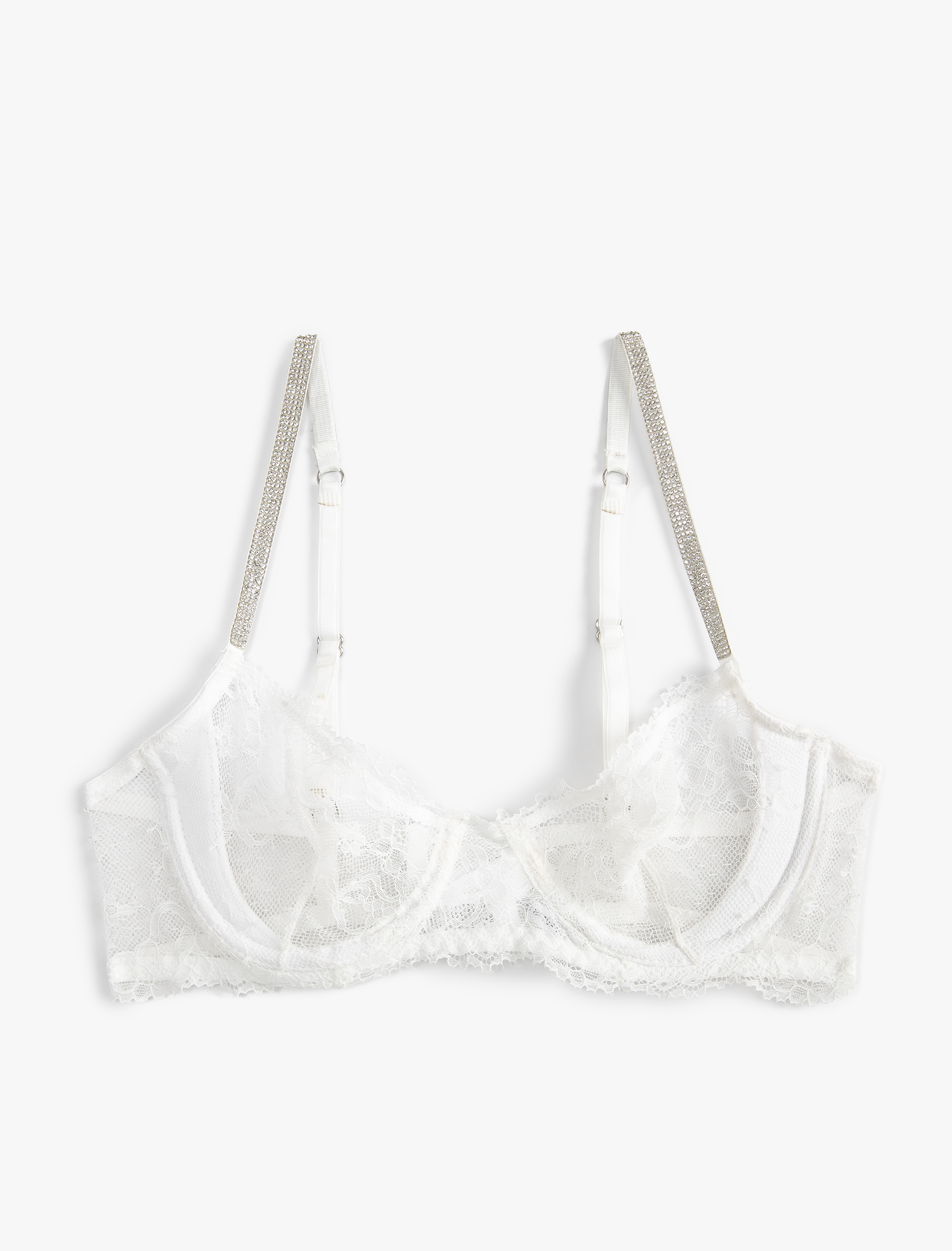   Bridal Taşlı Sütyen Dantelli Balenli Desteksiz Dolgusuz