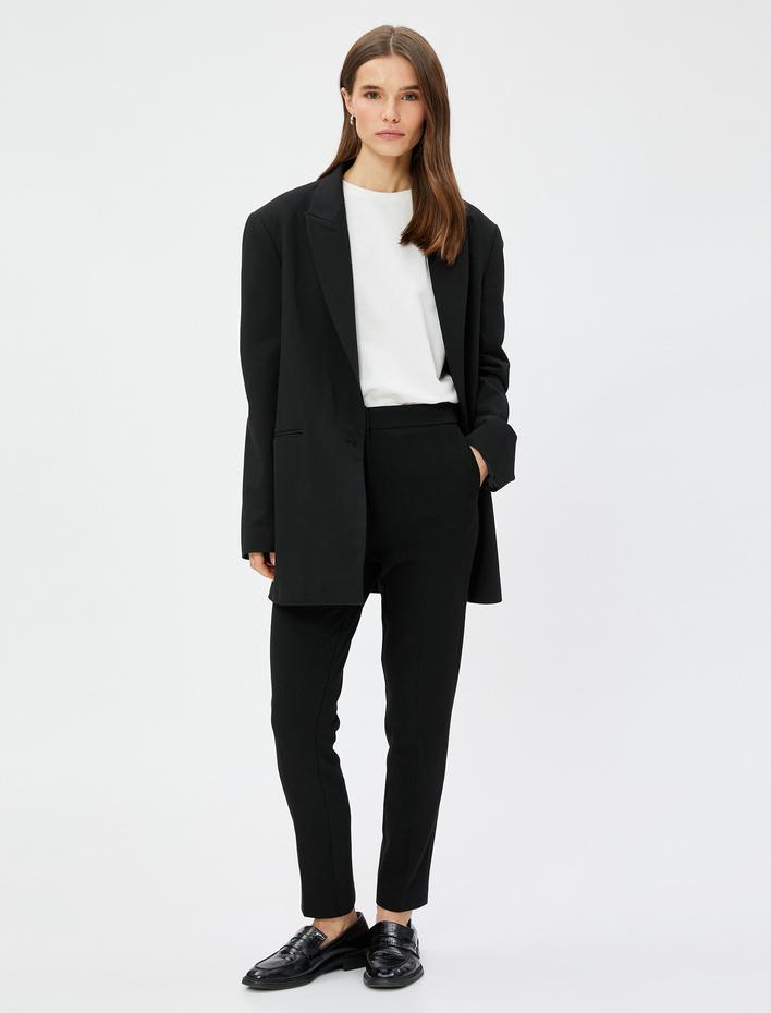  Basic Cigarette Kumaş Pantolon Slim Fit