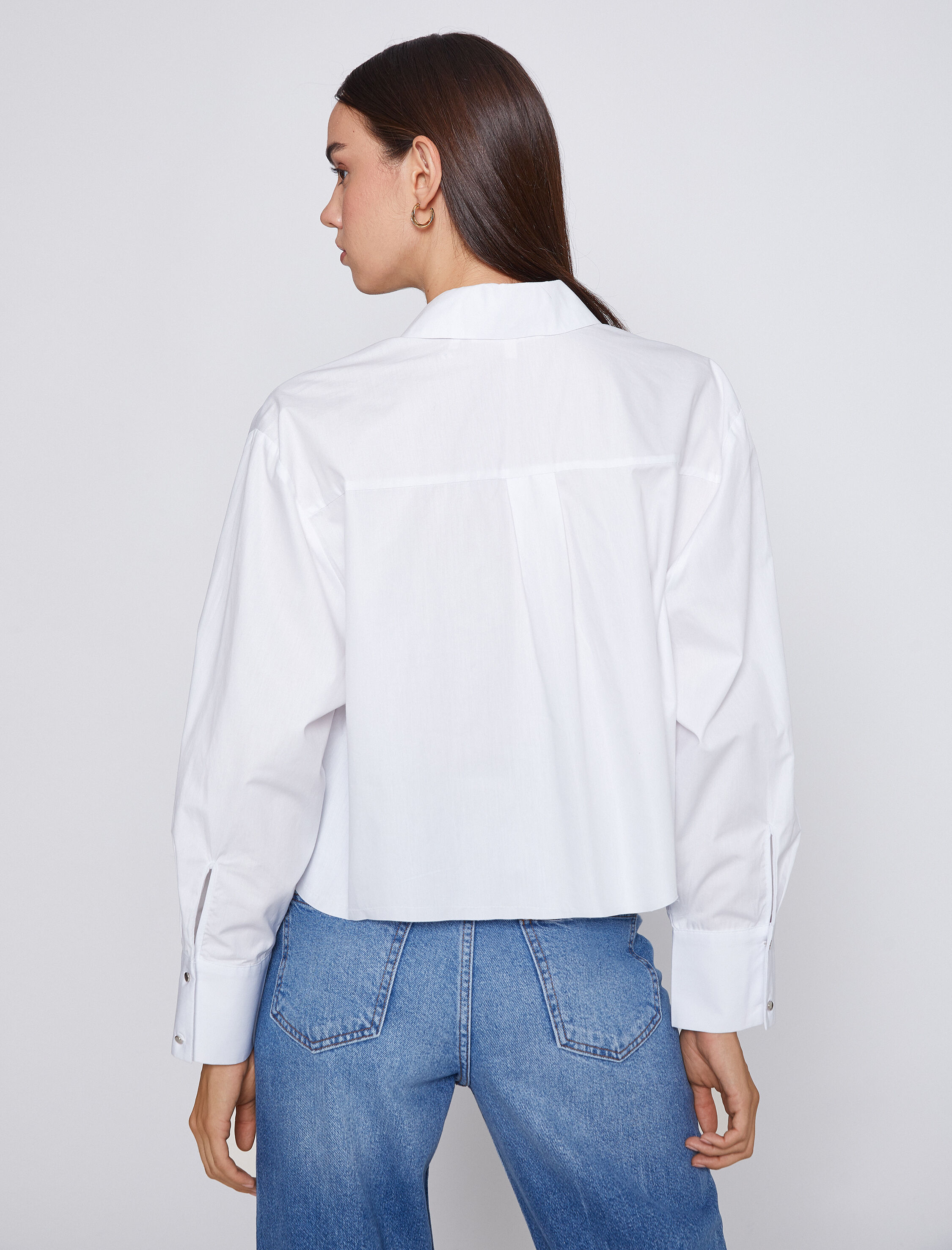   Crop Gömlek Zımba Baskılı