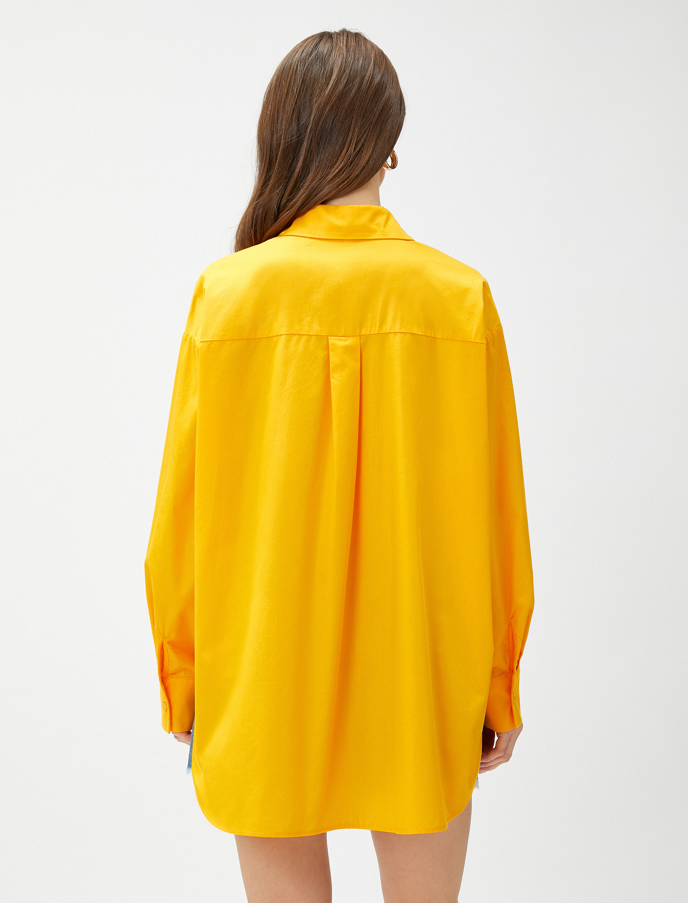   Oversize Poplin Gömlek Uzun Kollu Pamuklu