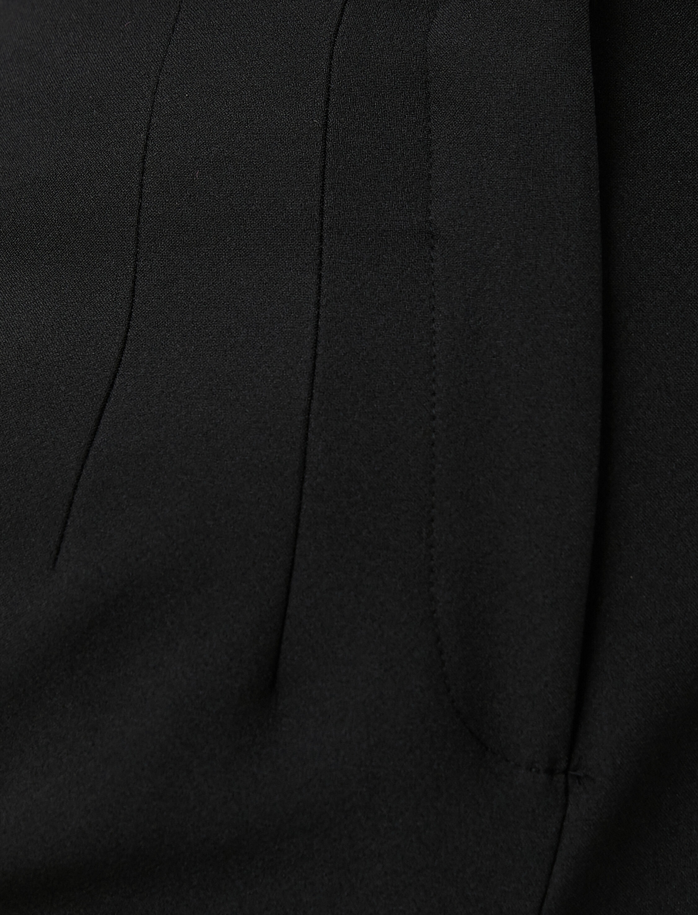   Crop Kumaş Pantolon Dikiş Detaylı Yüksek Bel