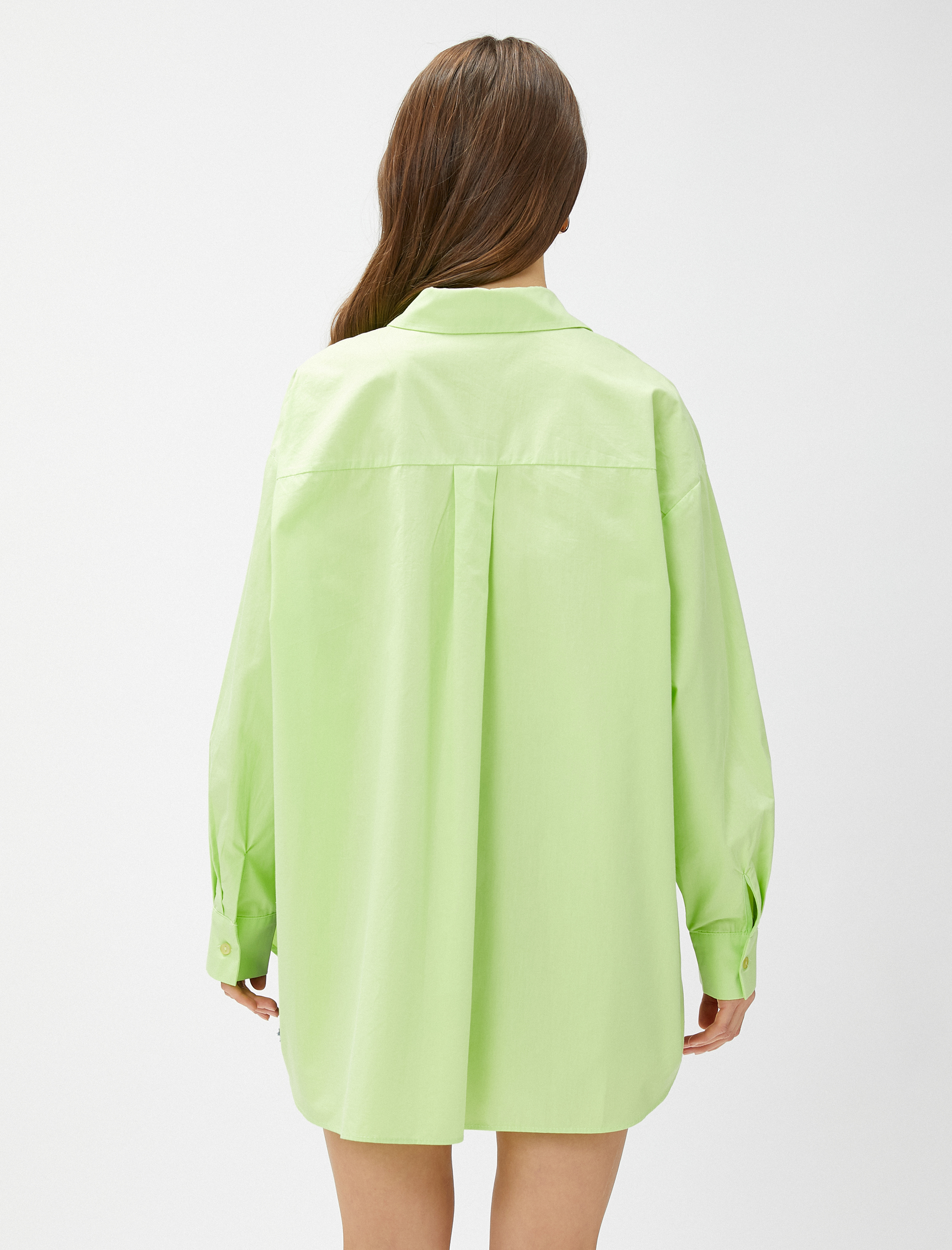   Oversize Poplin Gömlek Uzun Kollu Pamuklu