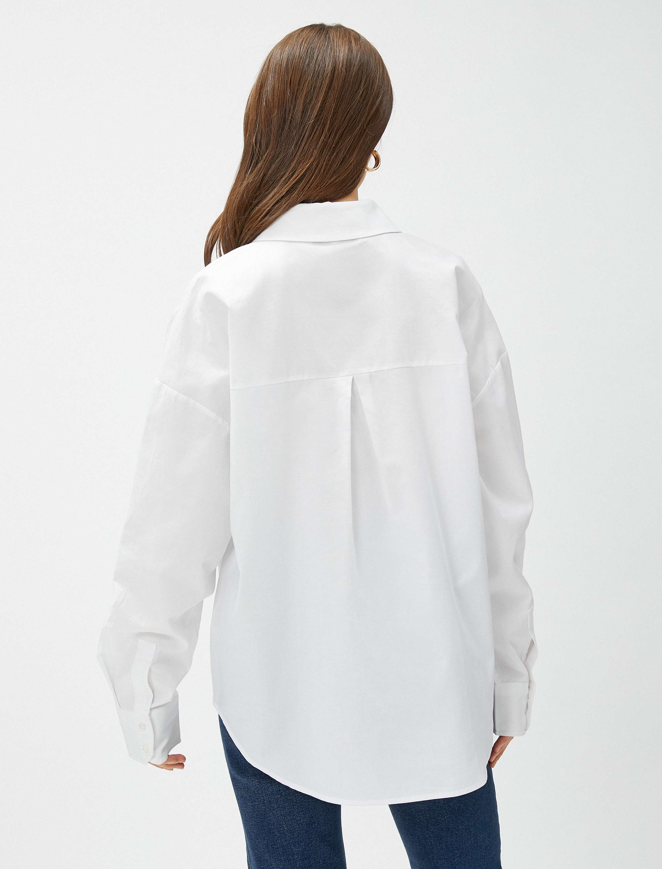   Oversize Gömlek Cepli Pamuklu