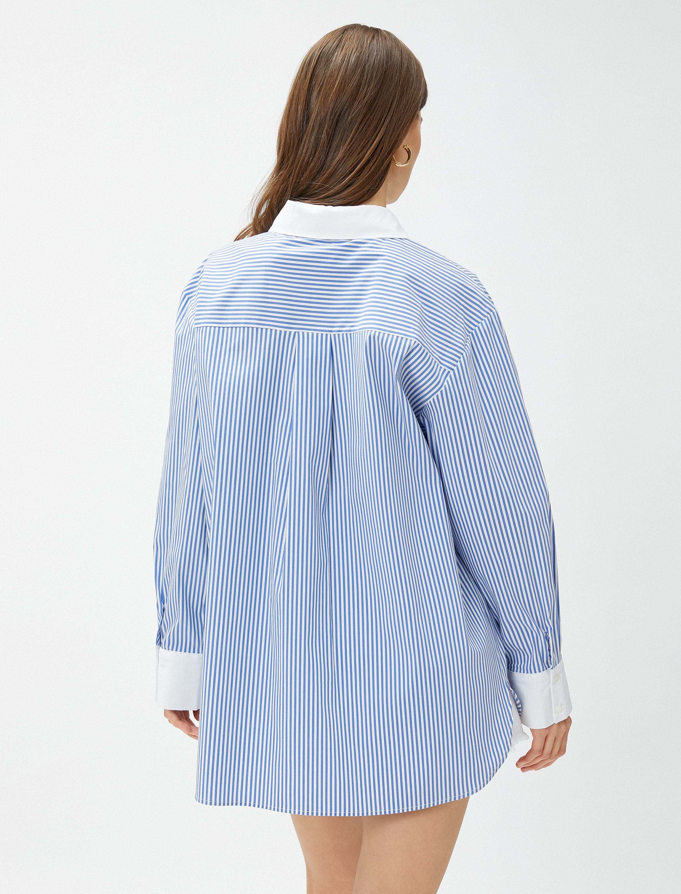   Poplin Oversize Gömlek Uzun Kollu
