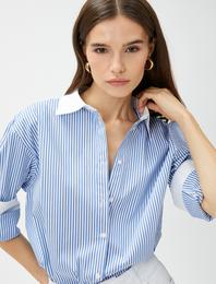 Poplin Oversize Gömlek Uzun Kollu